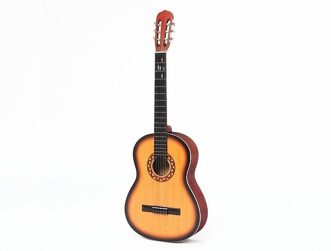 Acoustic Guitar Low-poly 3D model
