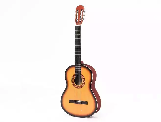 Acoustic Guitar Low-poly 3D model