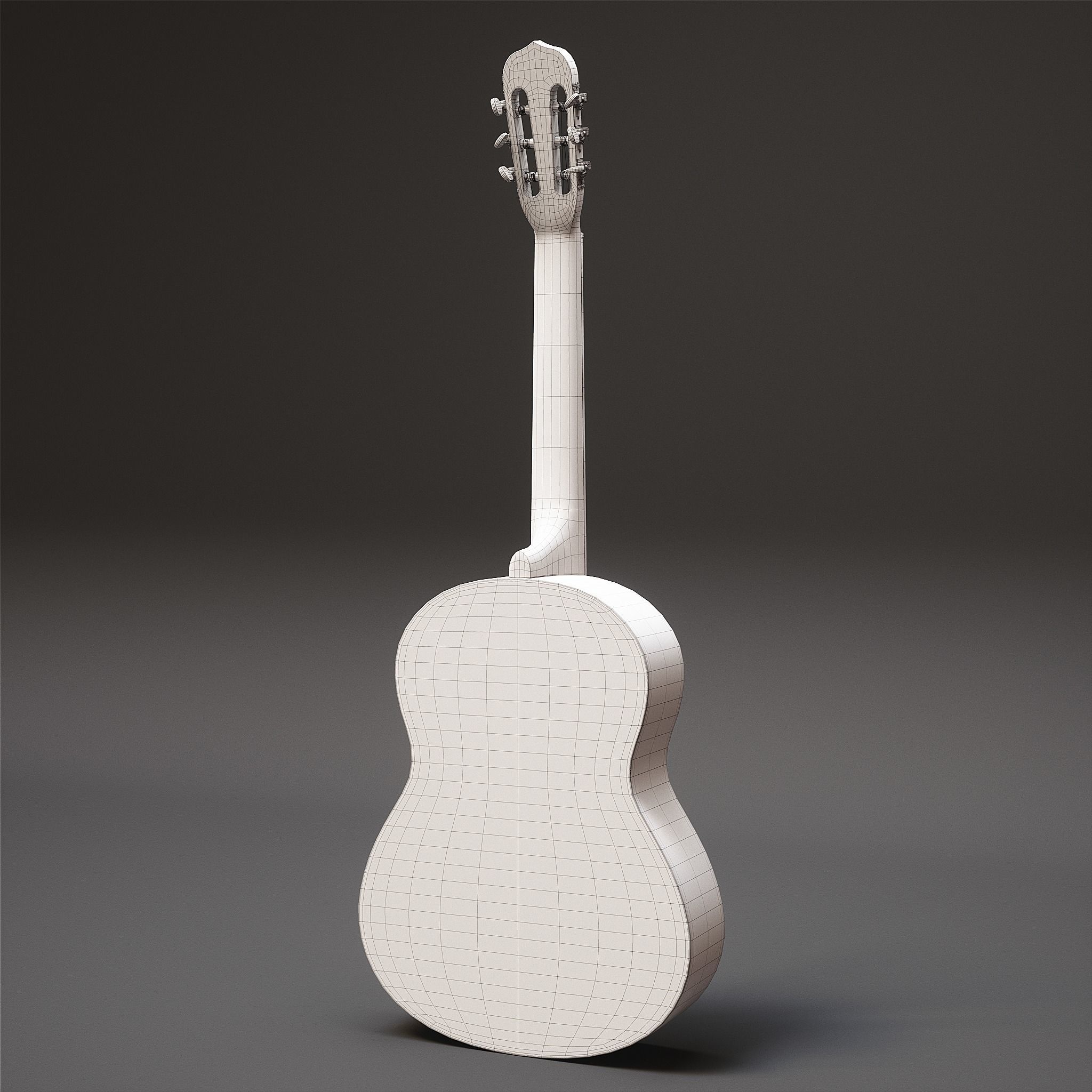 Acoustic Guitar Low-poly 3D model_21