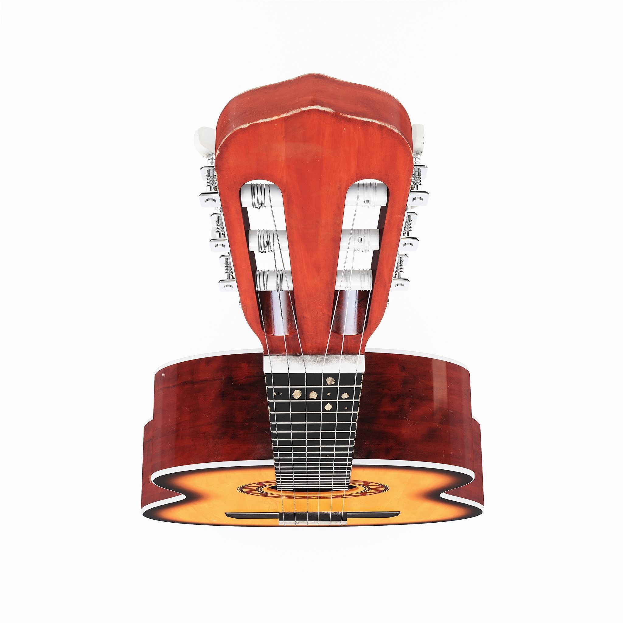 Acoustic Guitar Low-poly 3D model_8