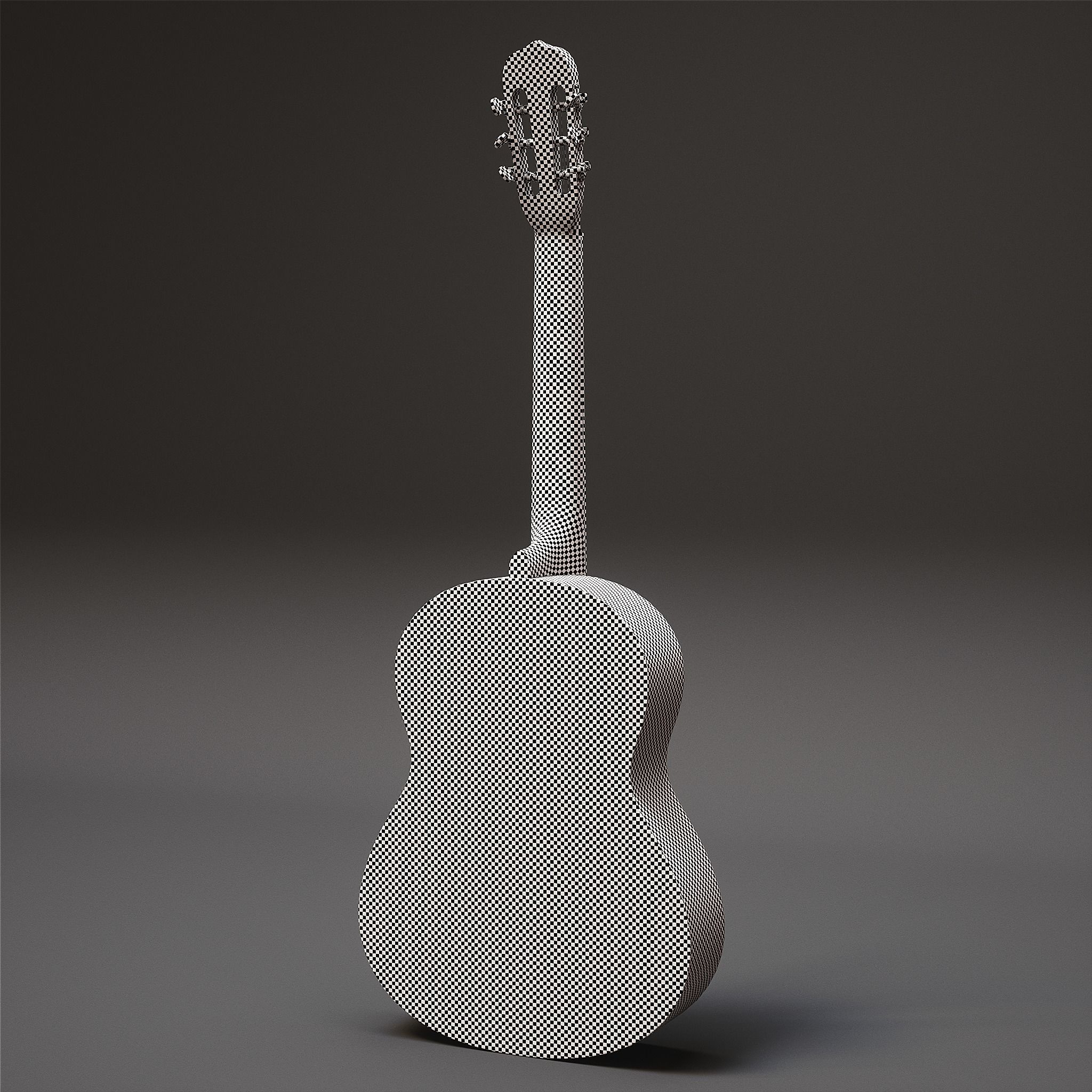 Acoustic Guitar Low-poly 3D model_23