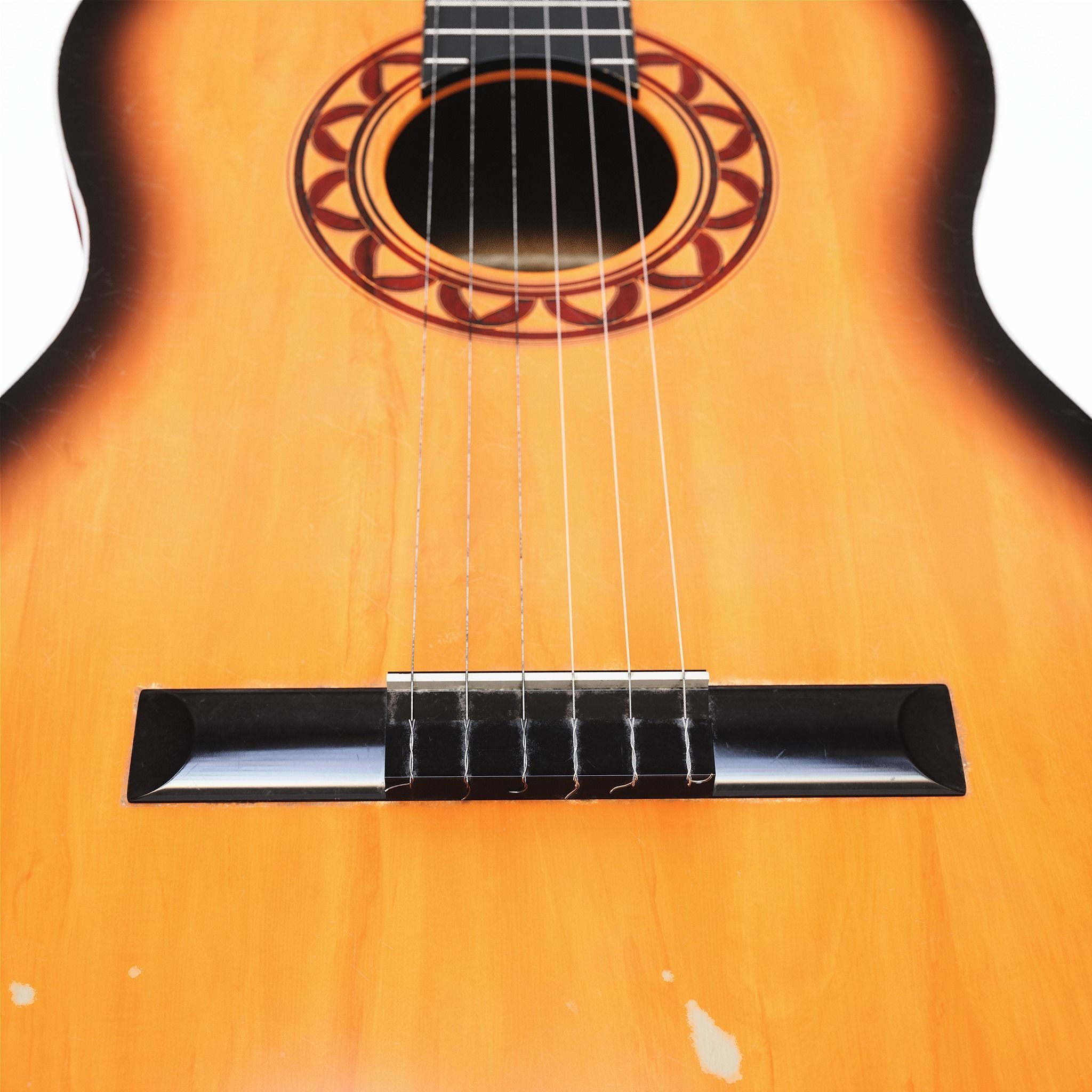 Acoustic Guitar Low-poly 3D model_17