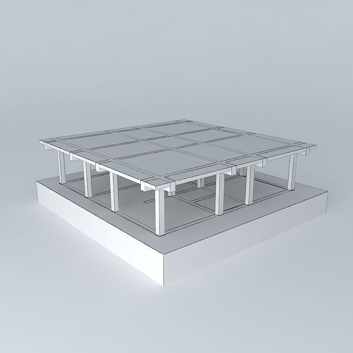 pilla square table with top 3D model_4