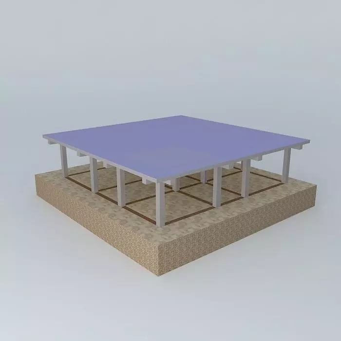 pilla square table with top 3D model_0