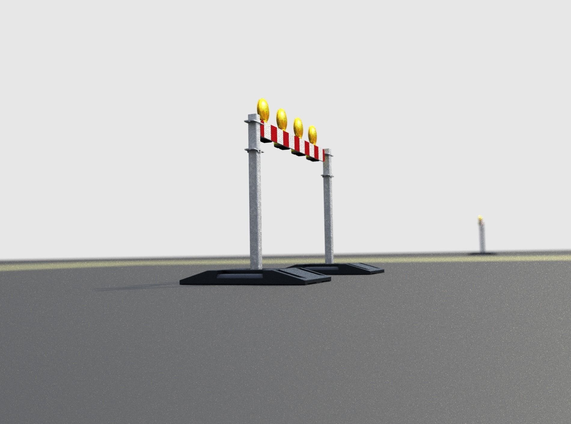 Construction Barrier 7 with animated lights 600-31 100x1200mm Low-poly 3D model_38