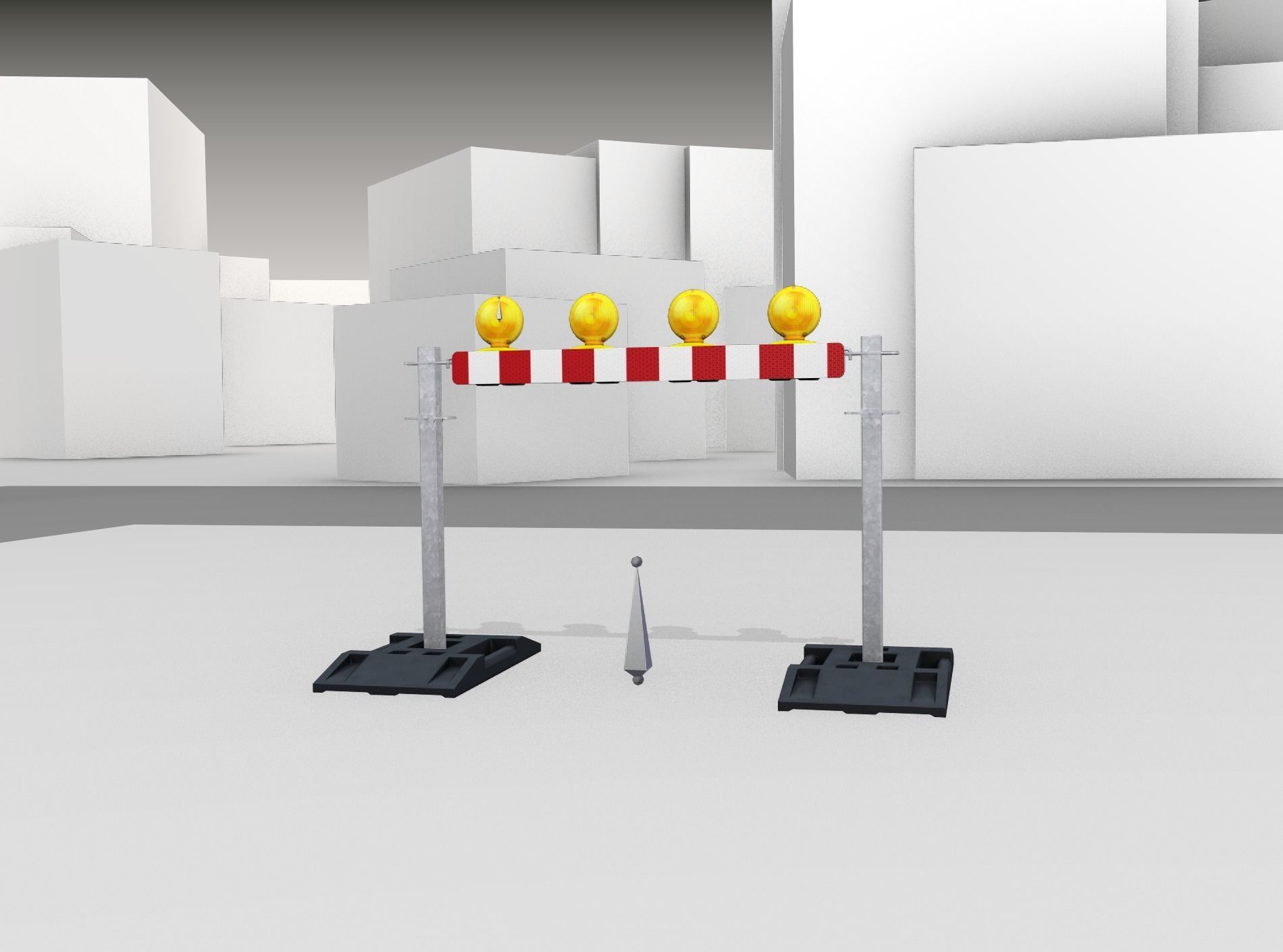 Construction Barrier 7 with animated lights 600-31 100x1200mm Low-poly 3D model_7