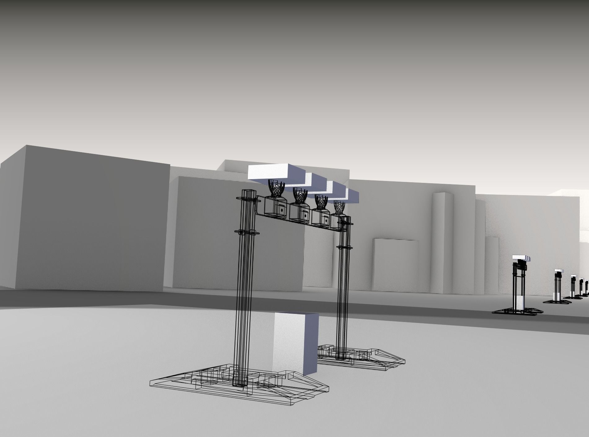 Construction Barrier 7 with animated lights 600-31 100x1200mm Low-poly 3D model_18