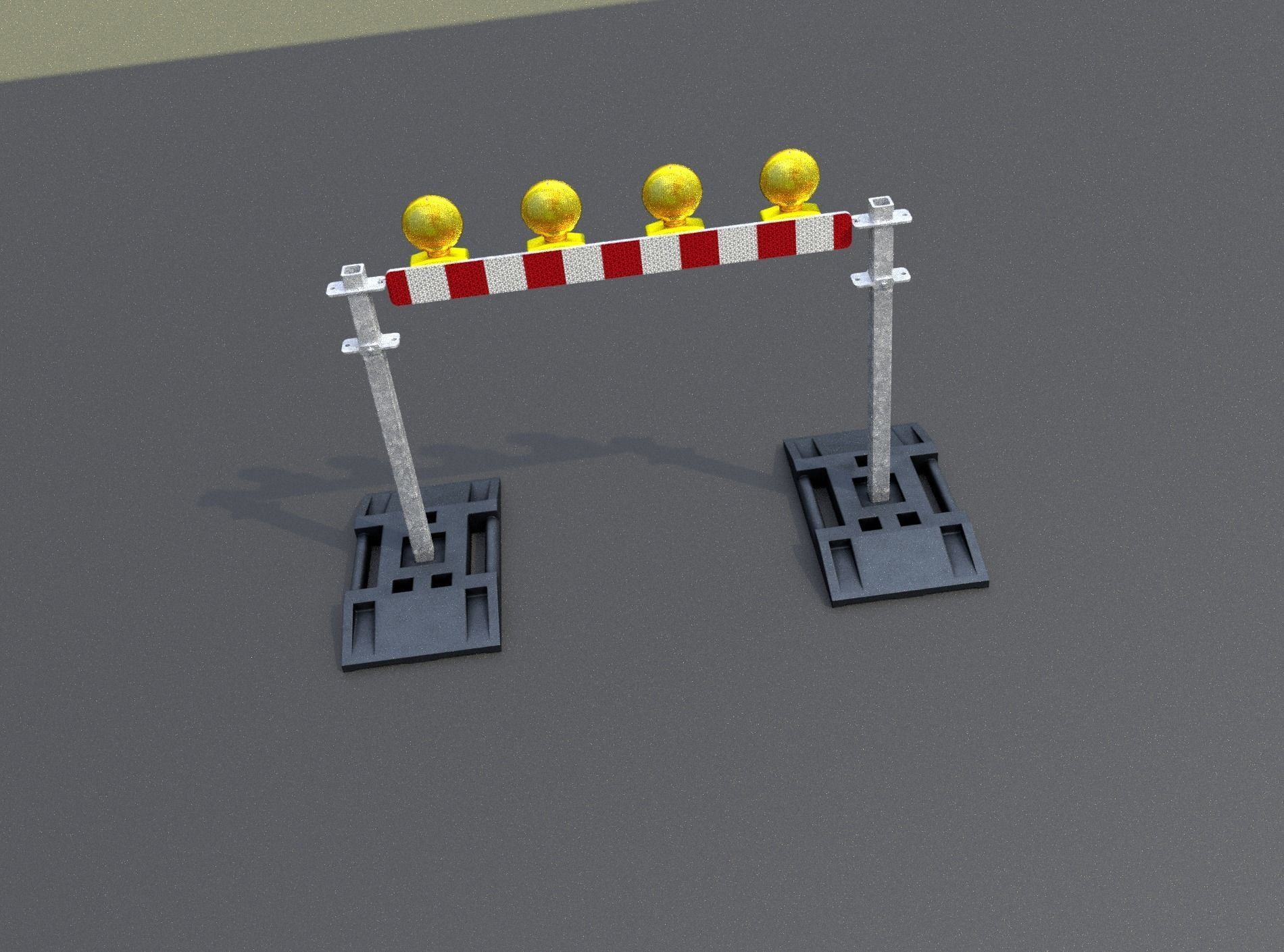 Construction Barrier 7 with animated lights 600-31 100x1200mm Low-poly 3D model_46