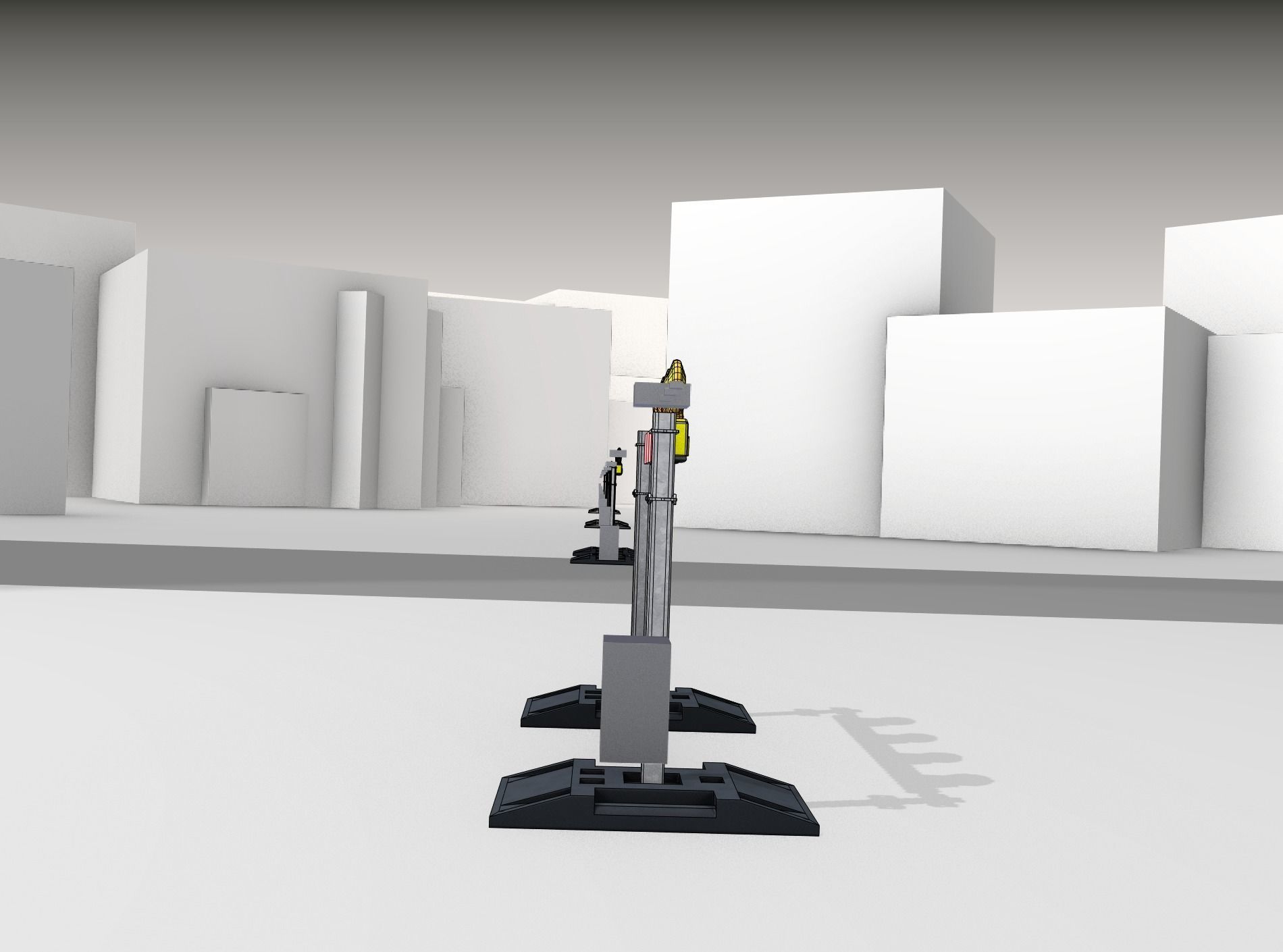 Construction Barrier 7 with animated lights 600-31 100x1200mm Low-poly 3D model_14