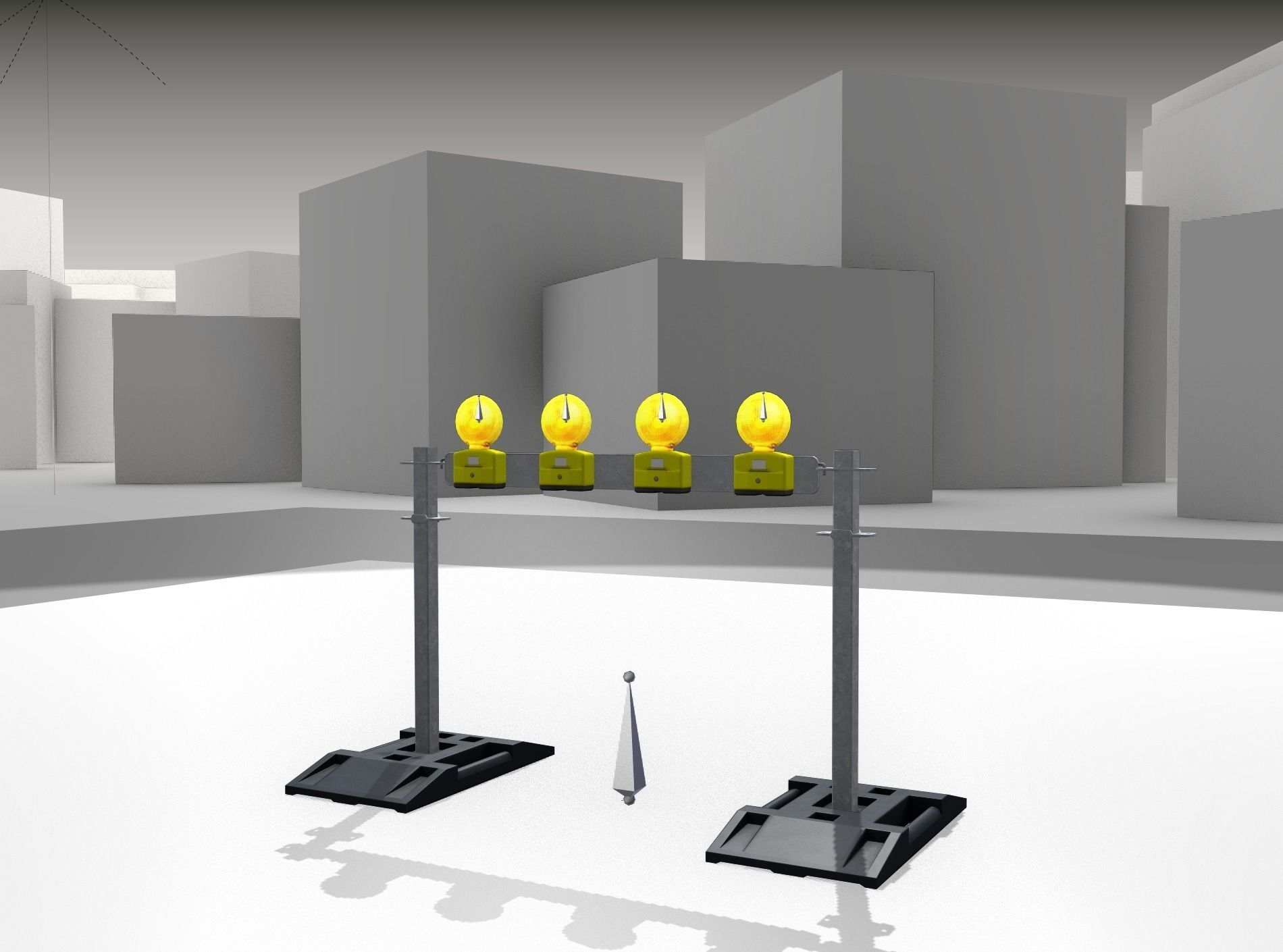 Construction Barrier 7 with animated lights 600-31 100x1200mm Low-poly 3D model_29