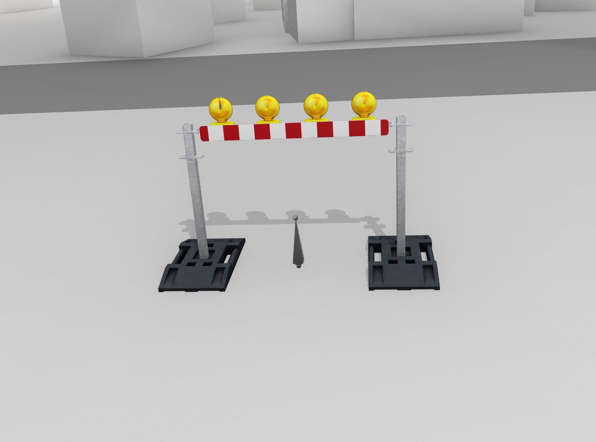 Construction Barrier 7 with animated lights 600-31 100x1200mm Low-poly 3D model_49