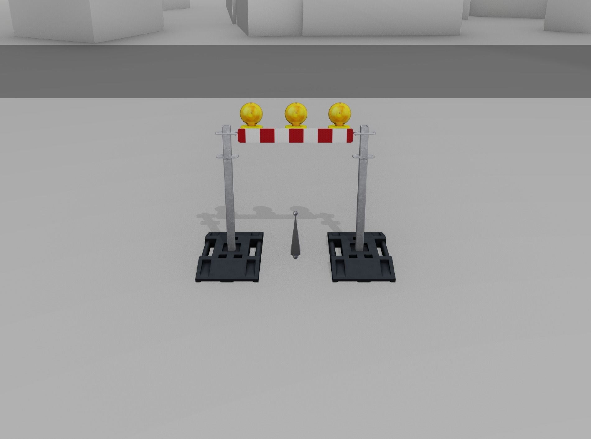 Construction Barrier 7 with animated lights 600-31 100x1200mm Low-poly 3D model_51