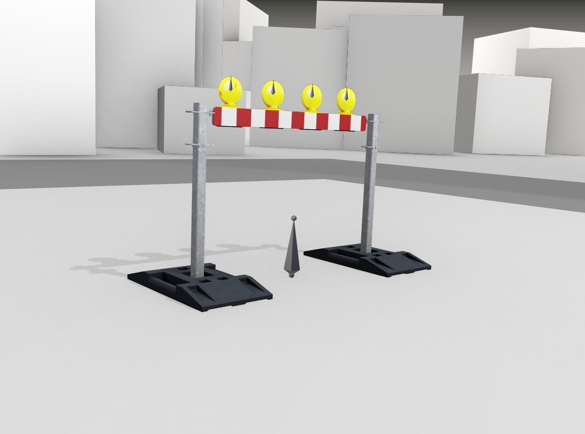 Construction Barrier 7 with animated lights 600-31 100x1200mm Low-poly 3D model_43