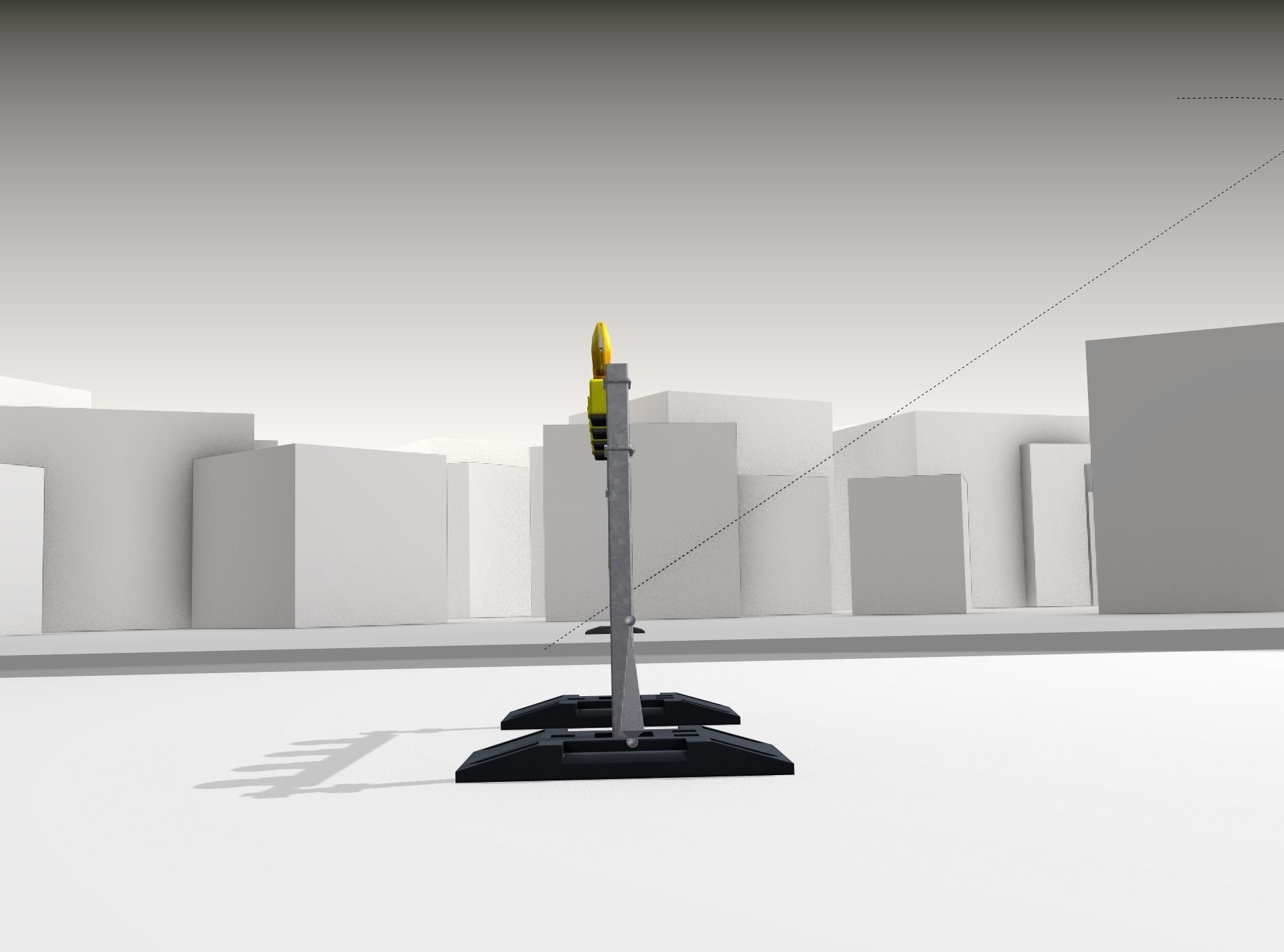 Construction Barrier 7 with animated lights 600-31 100x1200mm Low-poly 3D model_35