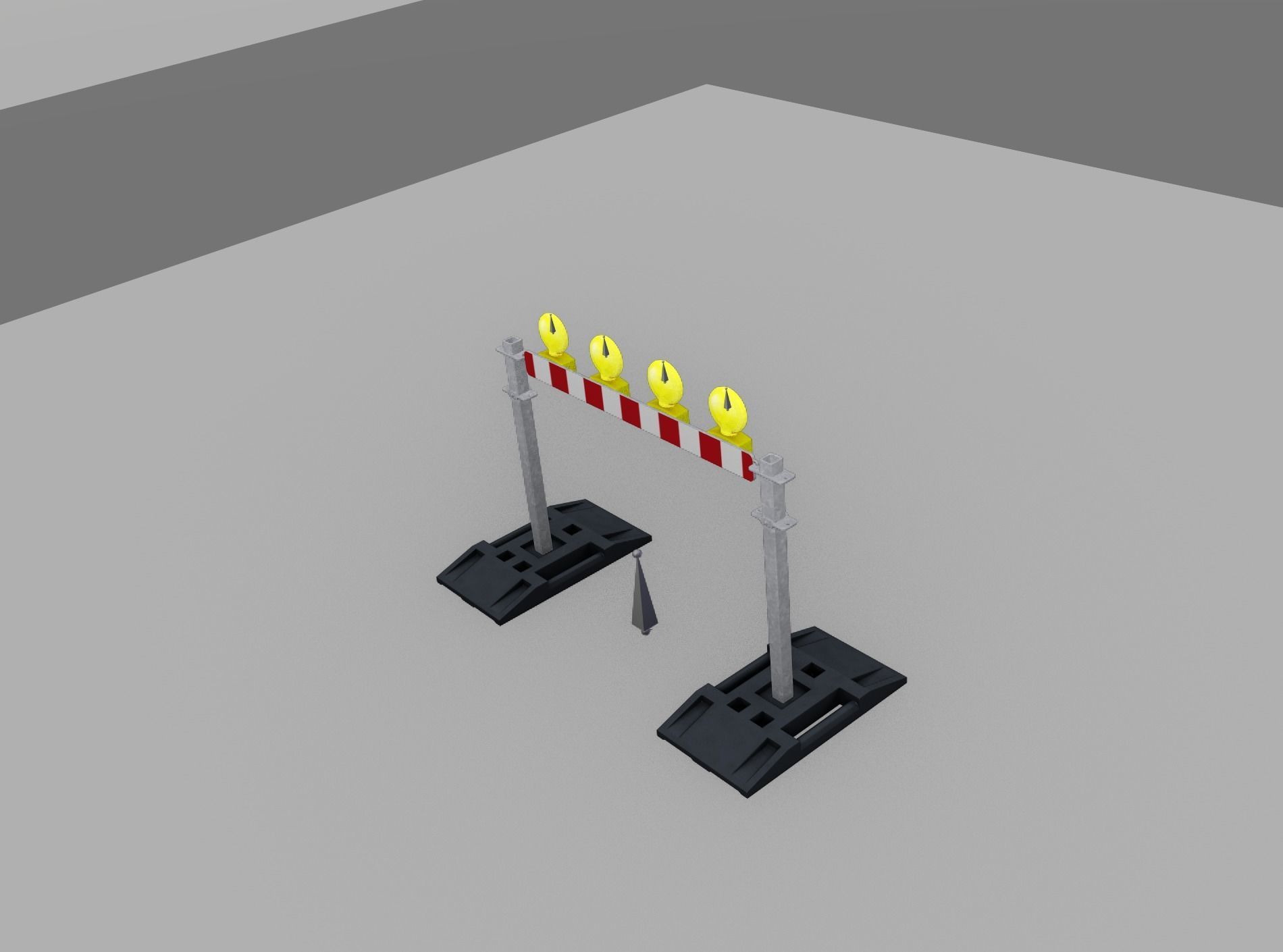 Construction Barrier 7 with animated lights 600-31 100x1200mm Low-poly 3D model_10