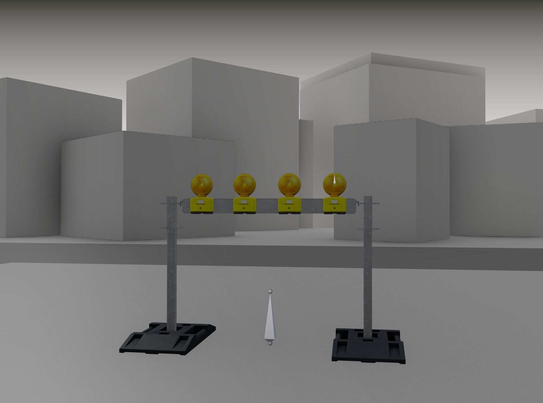 Construction Barrier 7 with animated lights 600-31 100x1200mm Low-poly 3D model_27