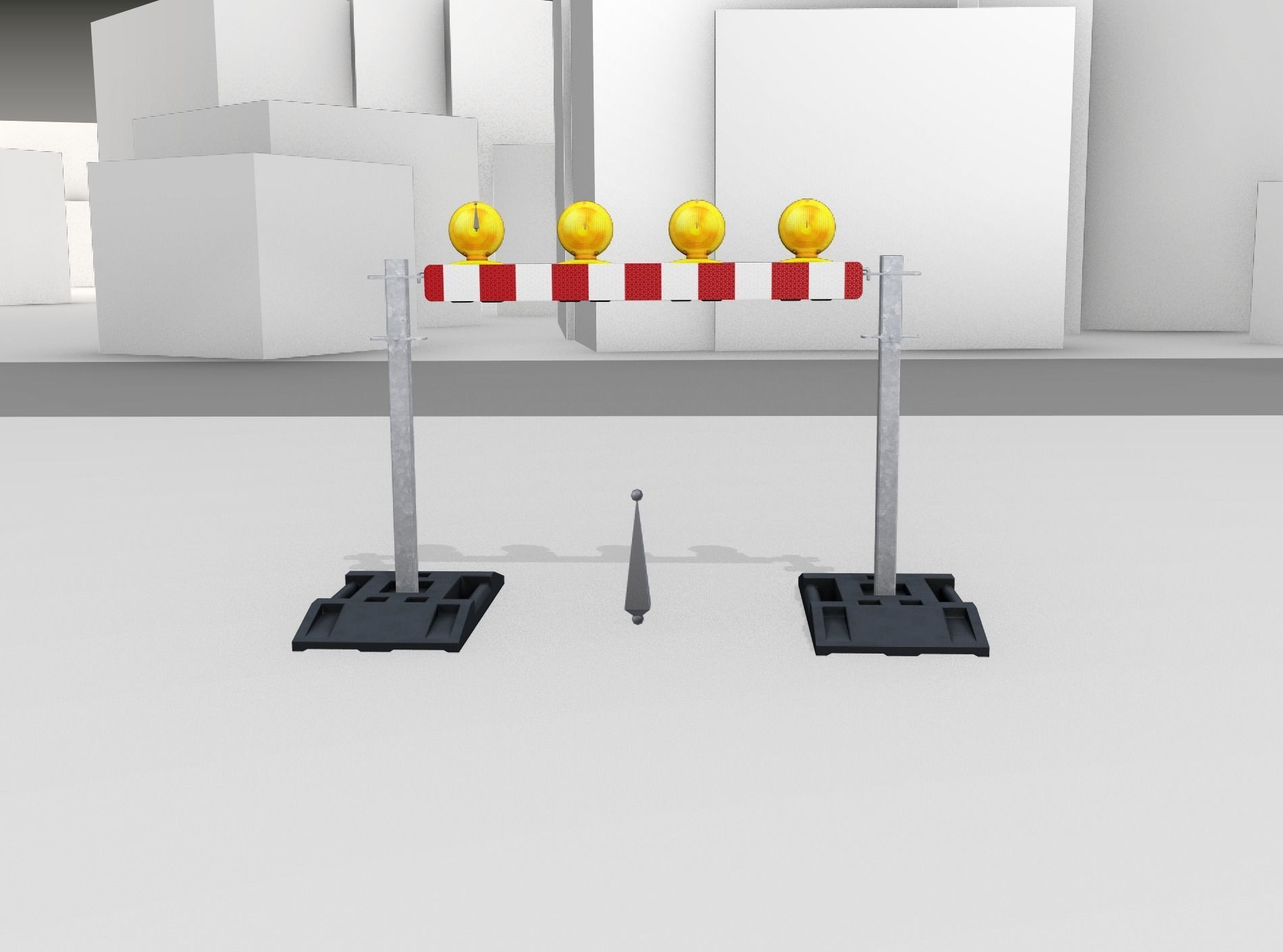 Construction Barrier 7 with animated lights 600-31 100x1200mm Low-poly 3D model_5