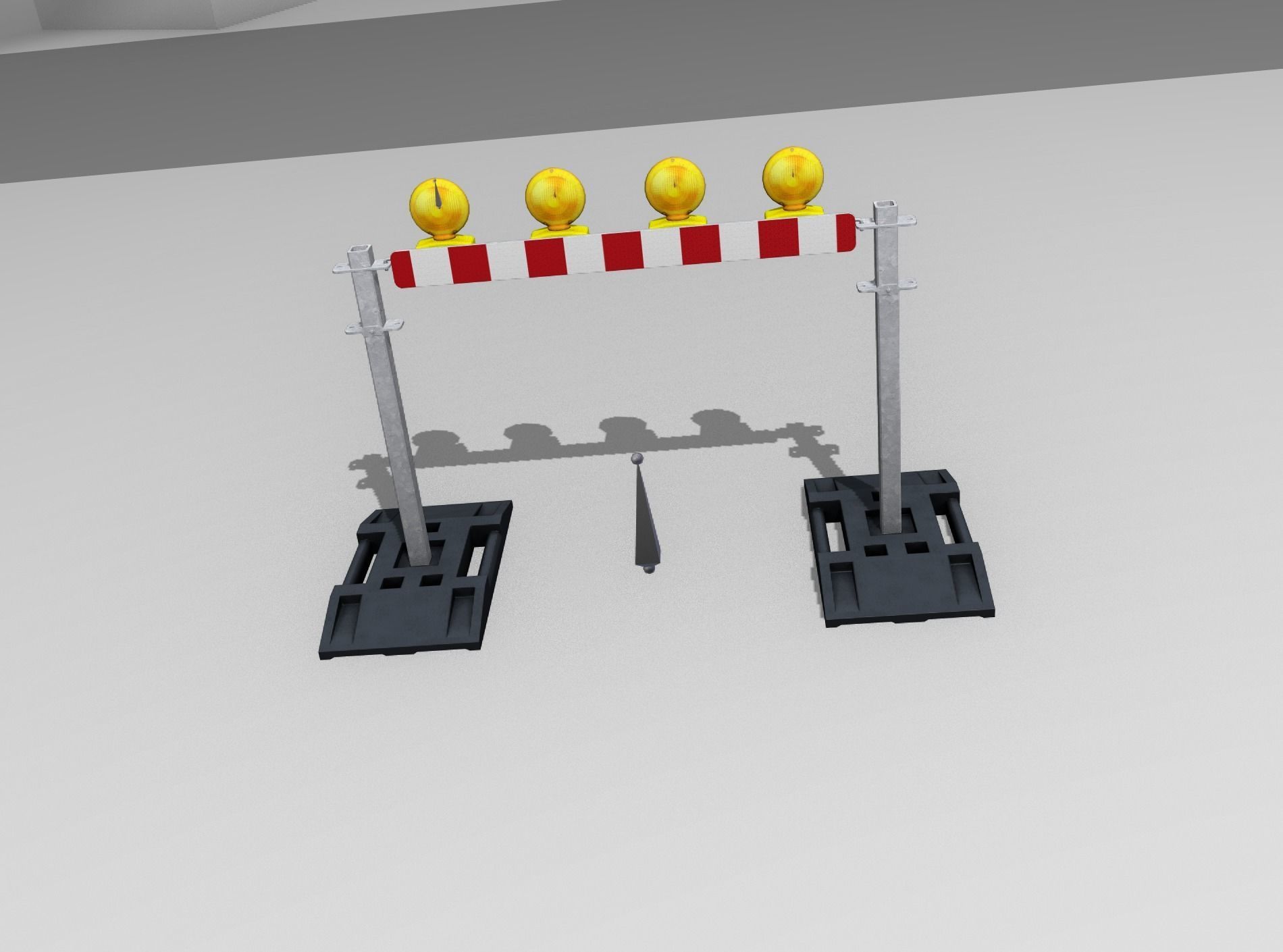 Construction Barrier 7 with animated lights 600-31 100x1200mm Low-poly 3D model_47