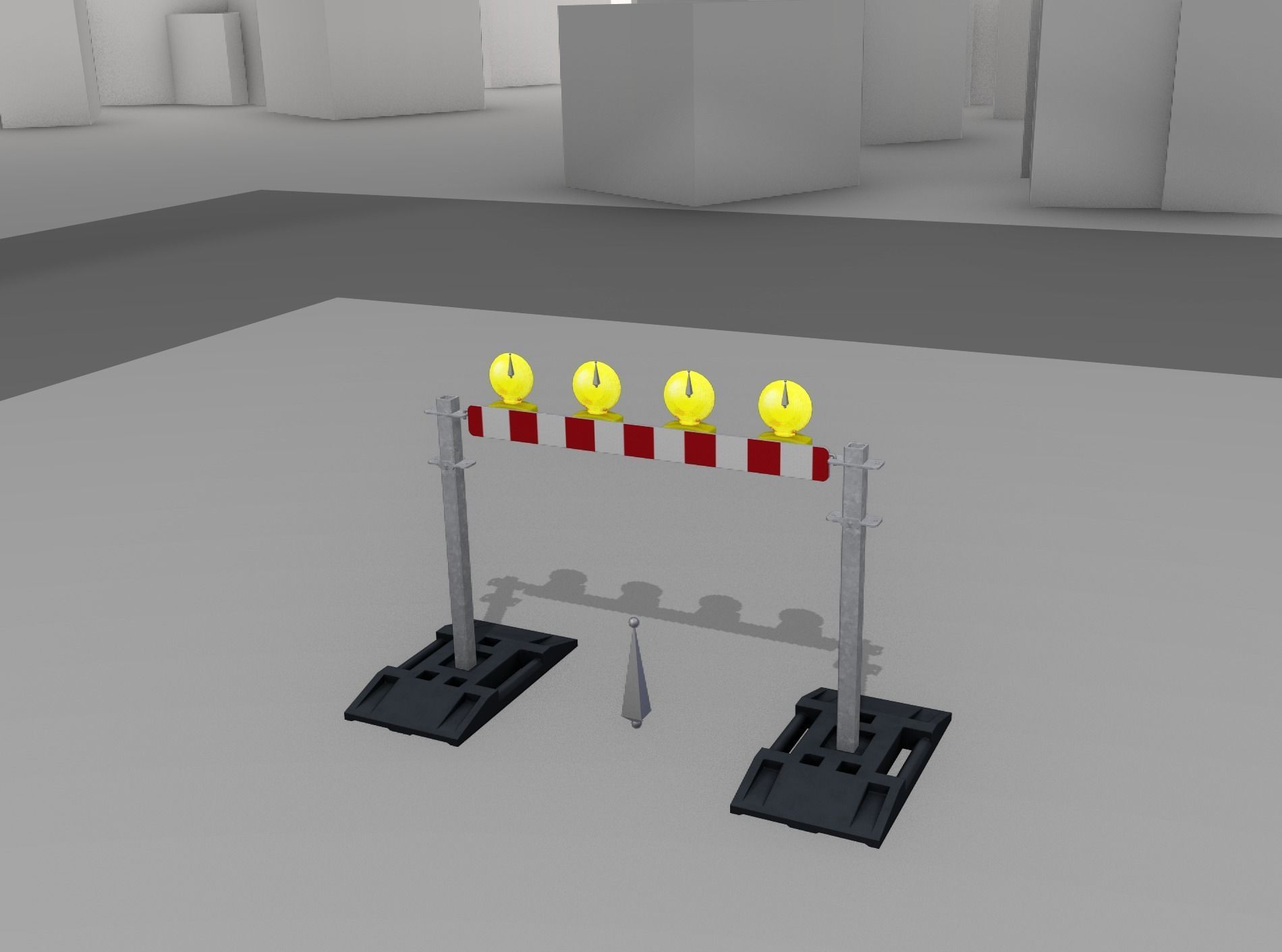 Construction Barrier 7 with animated lights 600-31 100x1200mm Low-poly 3D model_8