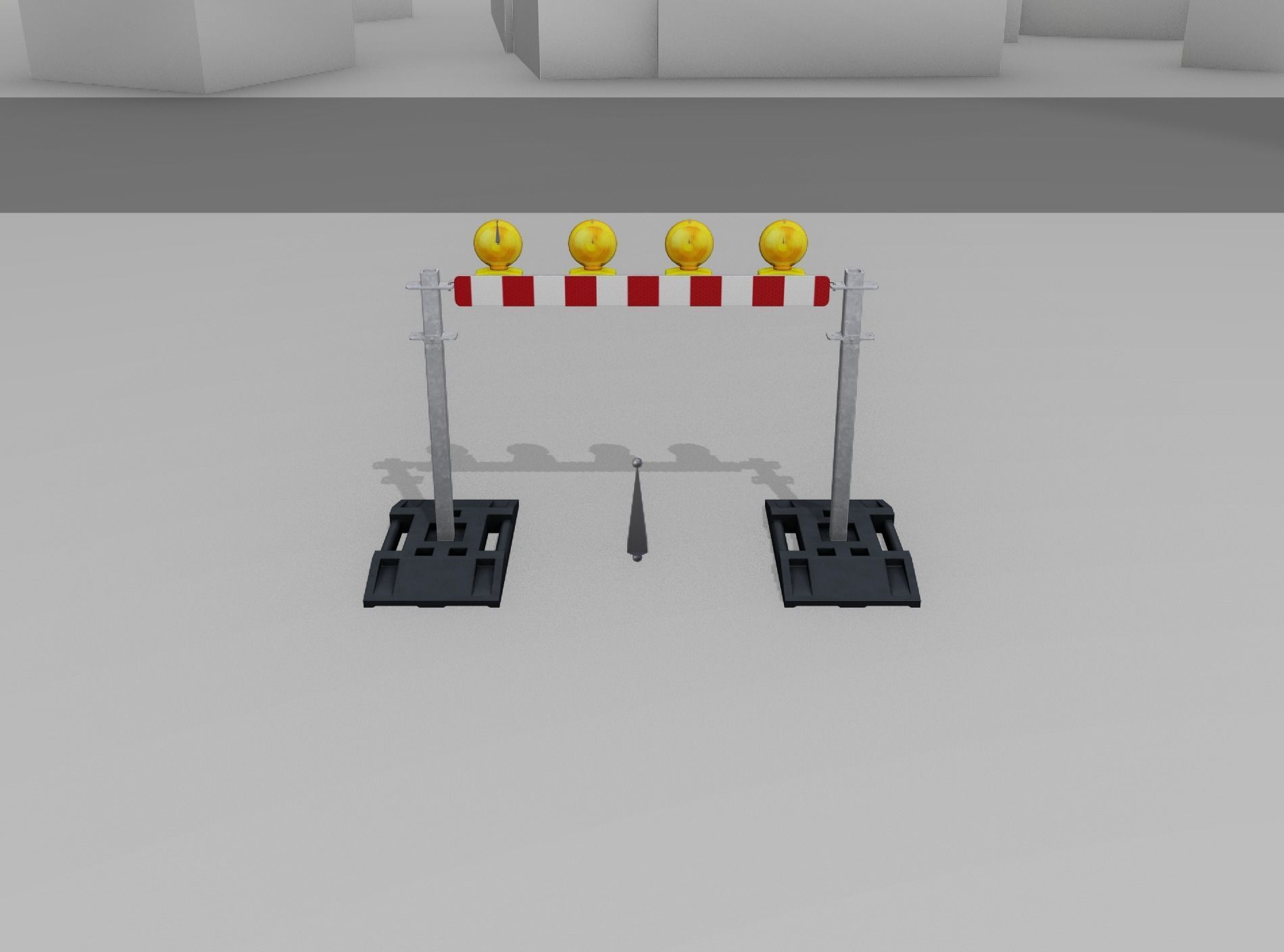 Construction Barrier 7 with animated lights 600-31 100x1200mm Low-poly 3D model_3