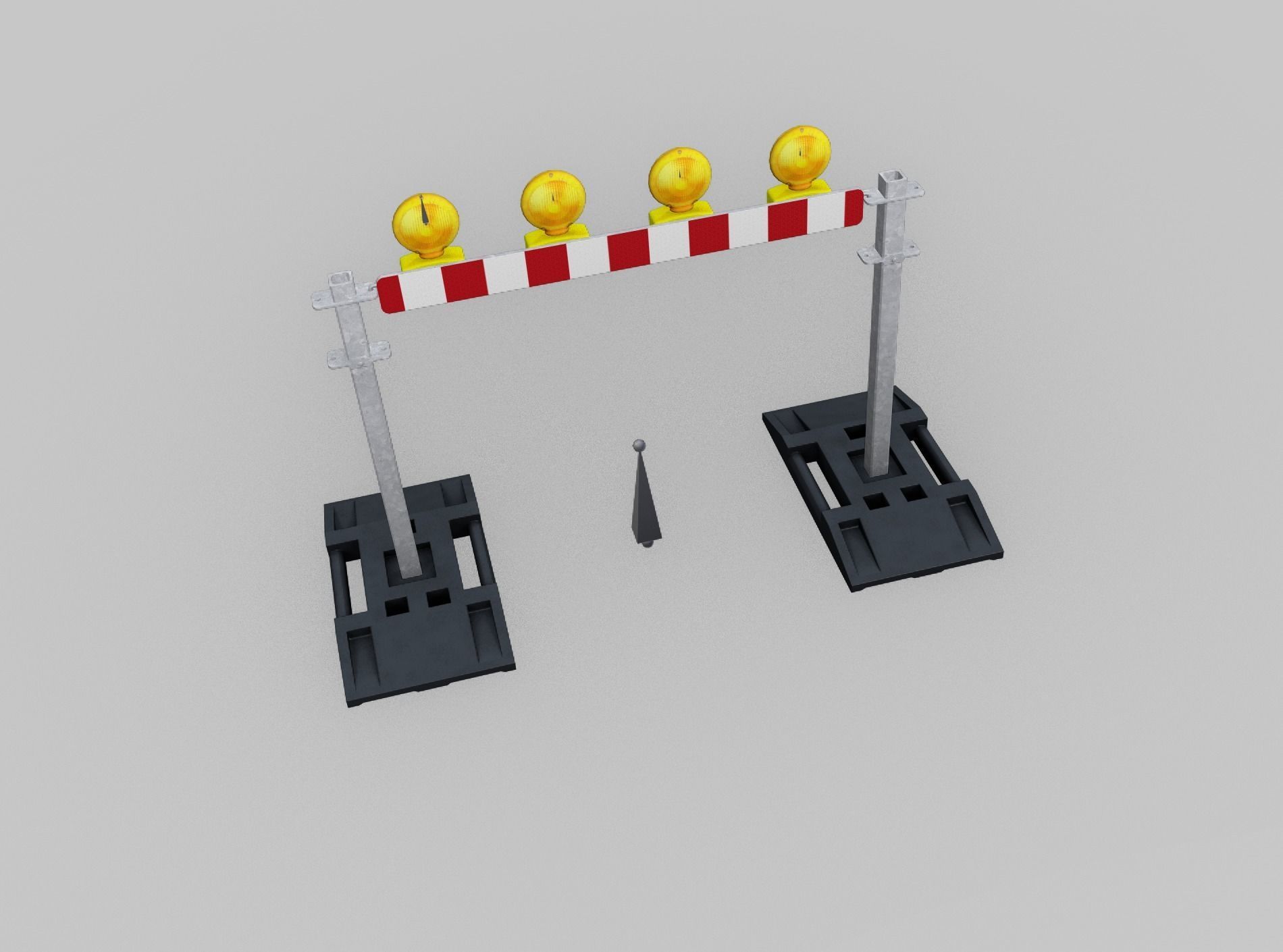 Construction Barrier 7 with animated lights 600-31 100x1200mm Low-poly 3D model_45