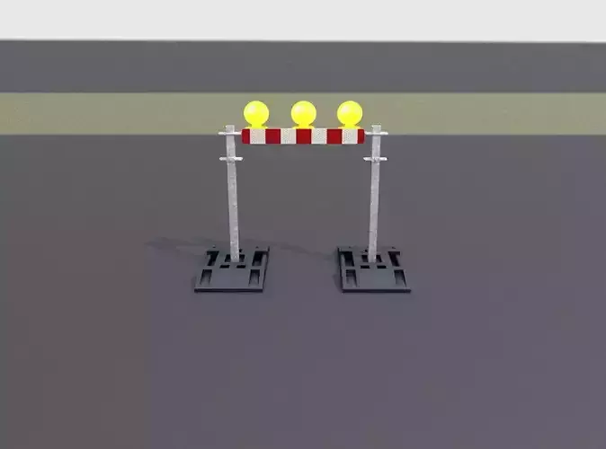 Construction Barrier 7 with animated lights 600-30 100x800mm Low-poly 3D model