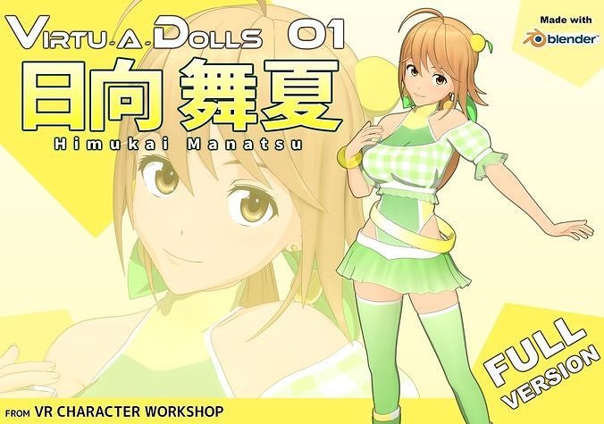 Virtu-A-Dolls 01  Himukai Manatsu - Full Version Low-poly 3D model