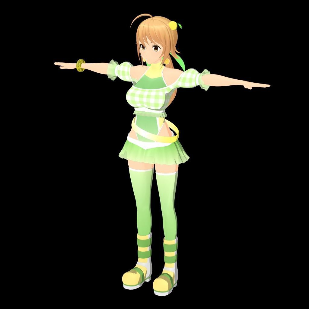 Virtu-A-Dolls 01  Himukai Manatsu - Full Version Low-poly 3D model_7