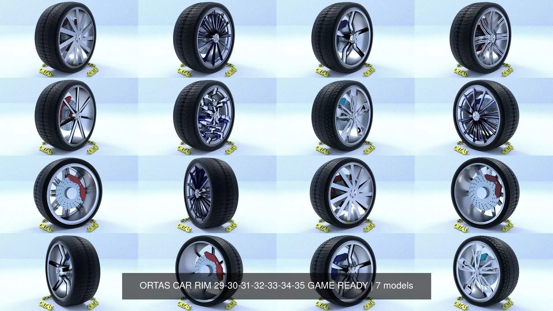 ORTAS CAR RIM 29-30-31-32-33-34-35 GAME READY 3D Model Collection_0