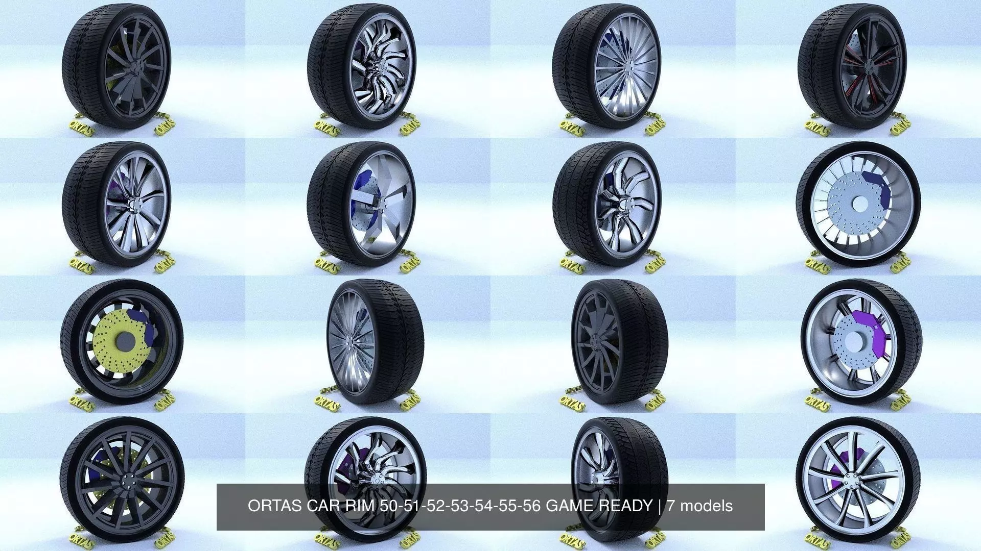 ORTAS CAR RIM 50-51-52-53-54-55-56 GAME READY 3D Model Collection_0