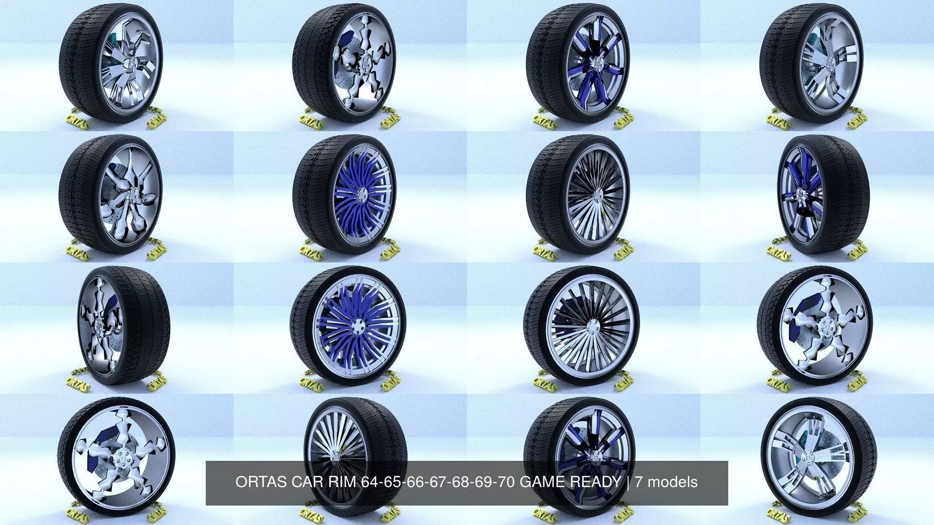 ORTAS CAR RIM 64-65-66-67-68-69-70 GAME READY 3D Model Collection_0