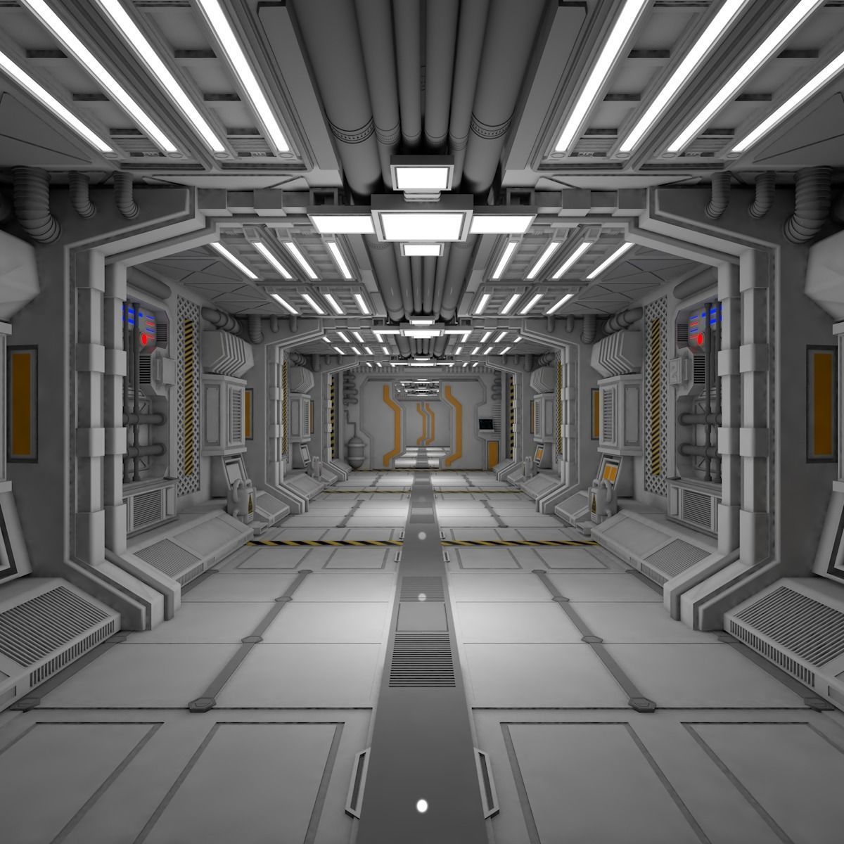 Sci fi interior 3D model_6