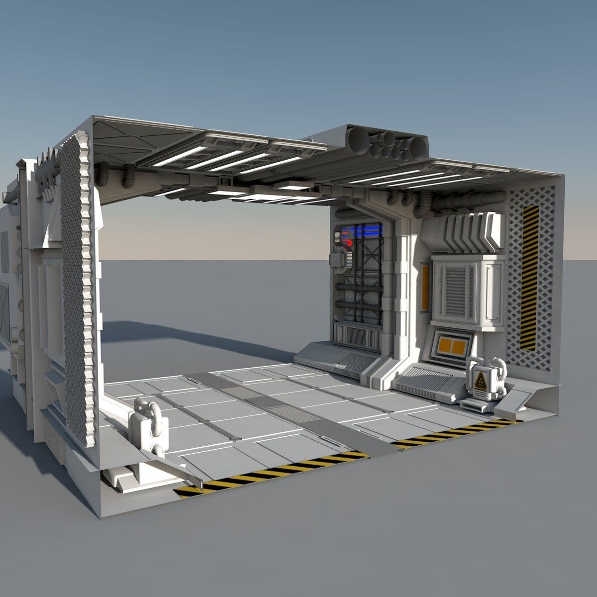 Sci fi interior 3D model_1