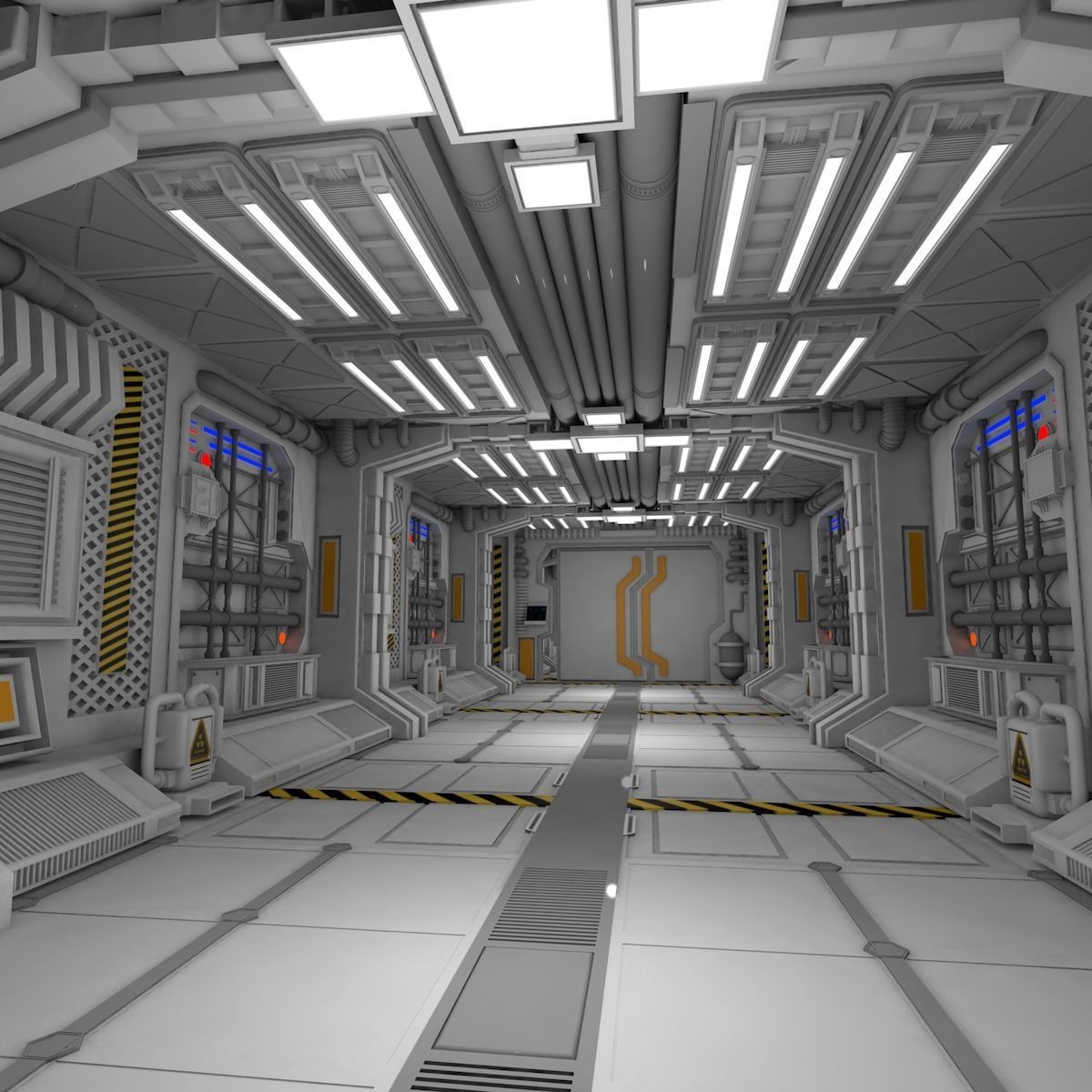 Sci fi interior 3D model_7