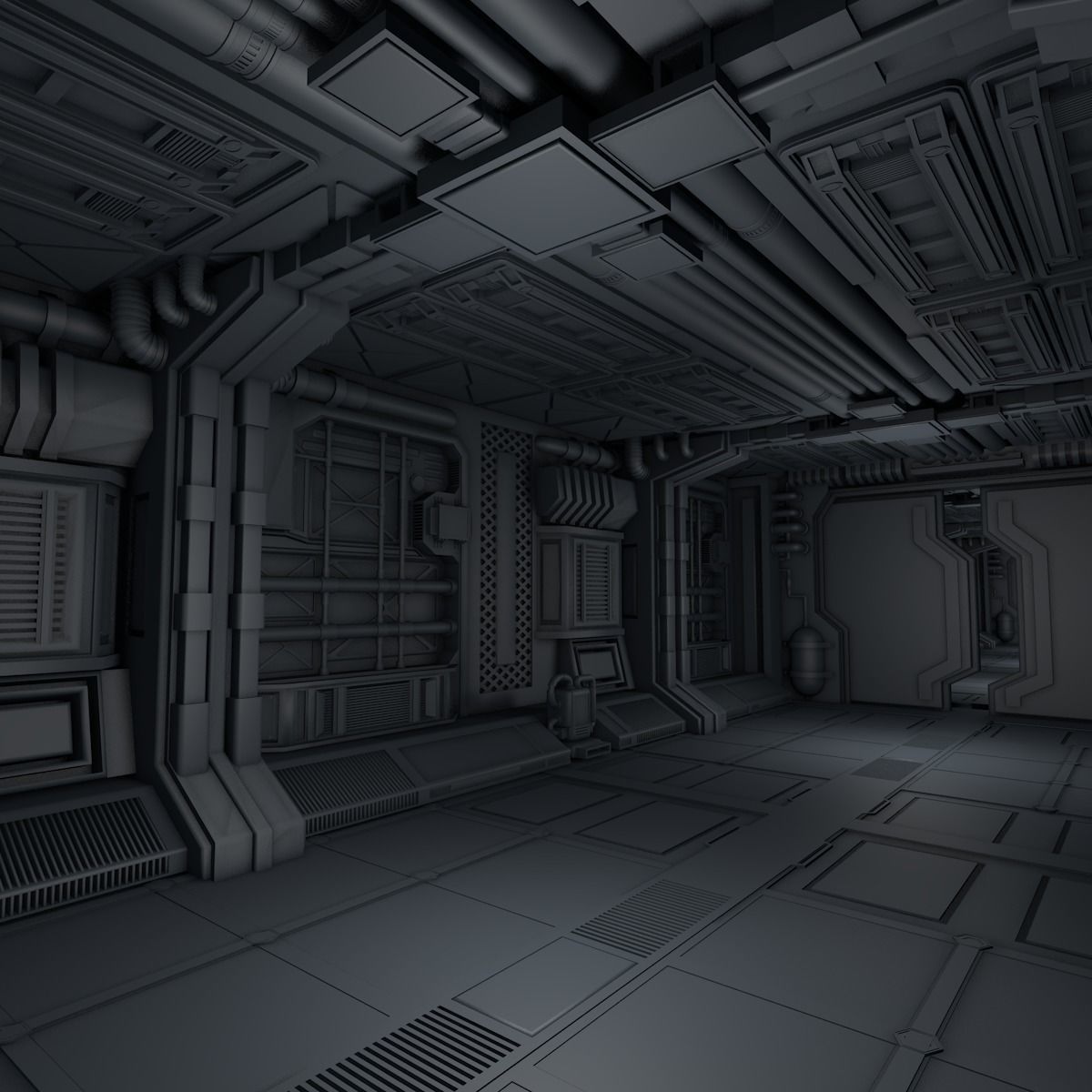 Sci fi interior 3D model_15