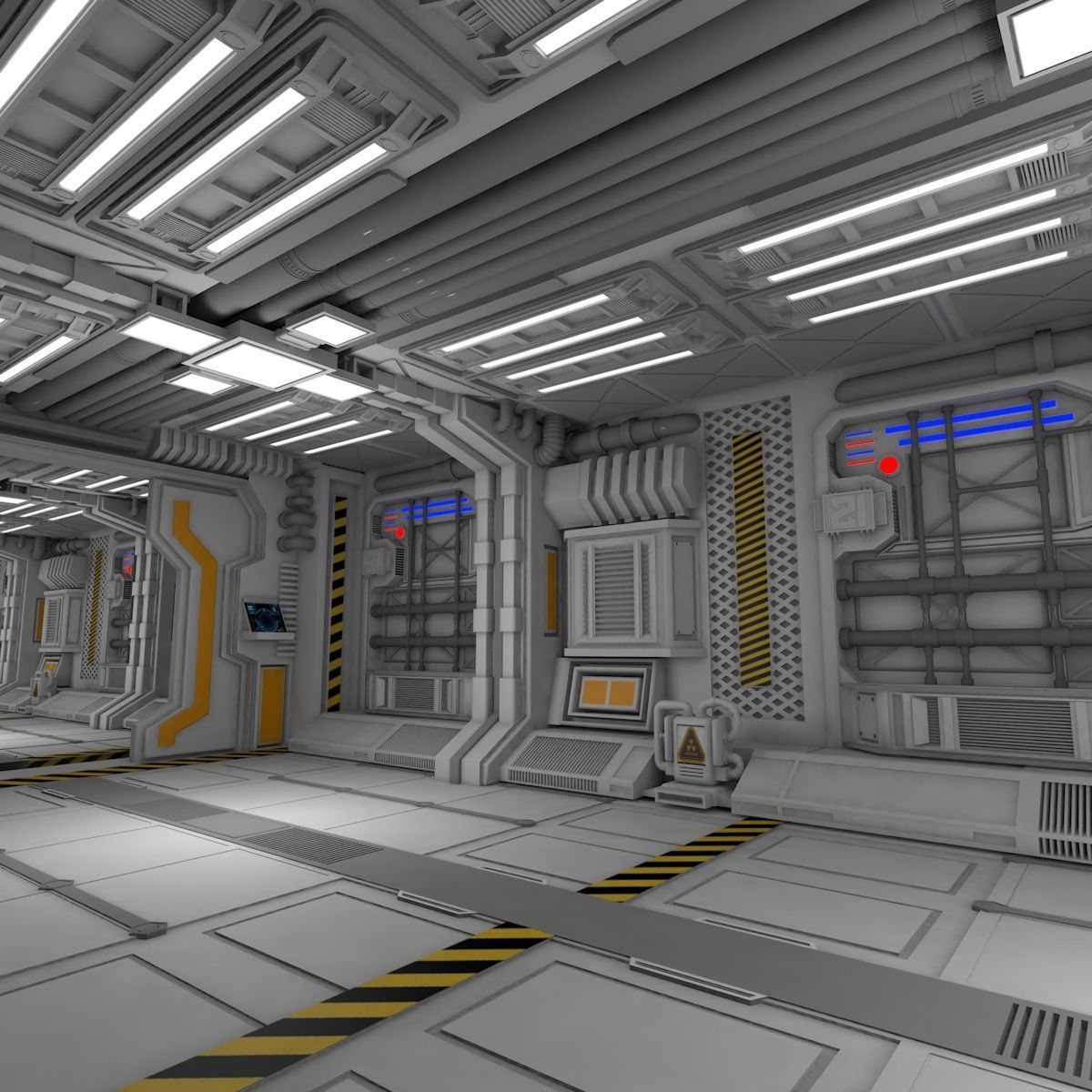 Sci fi interior 3D model_2
