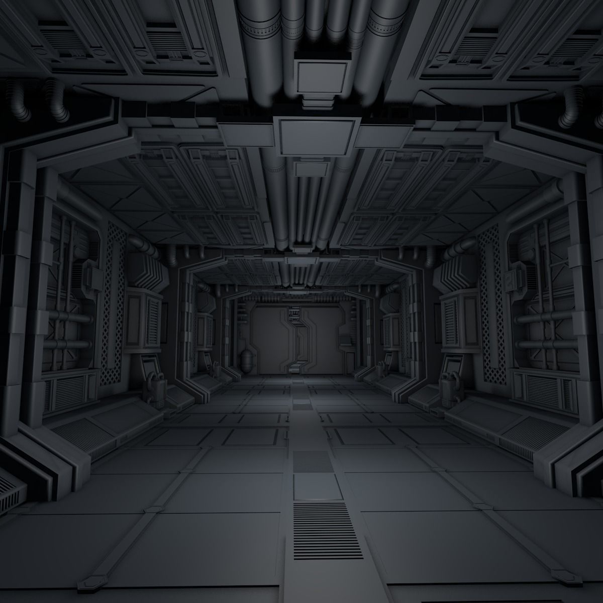 Sci fi interior 3D model_13
