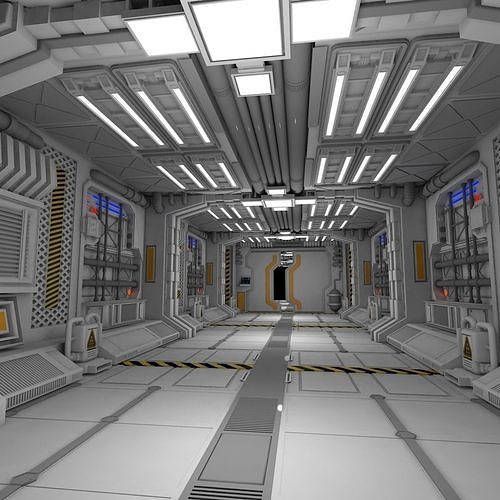 Sci fi interior 3D model