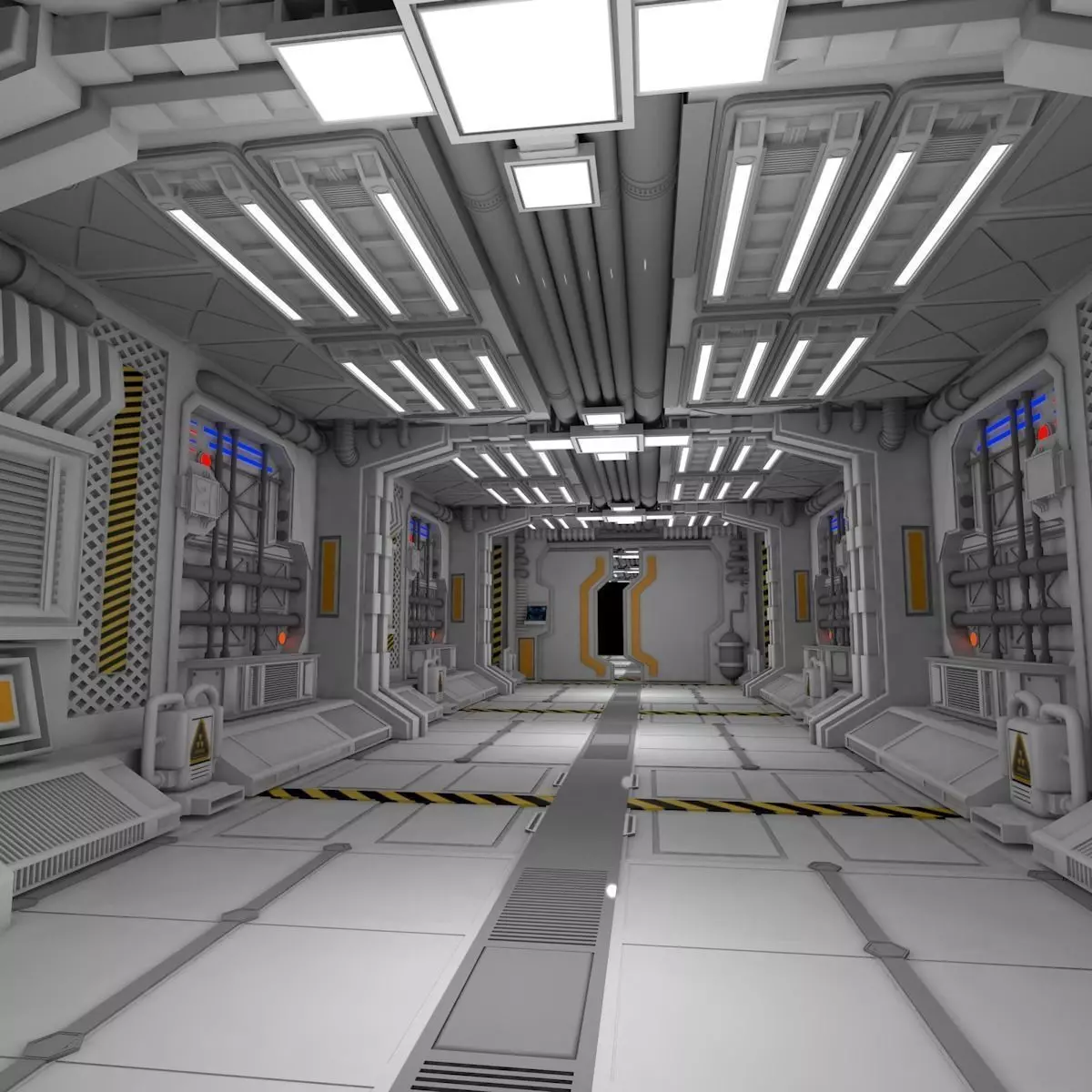 Sci fi interior 3D model_0