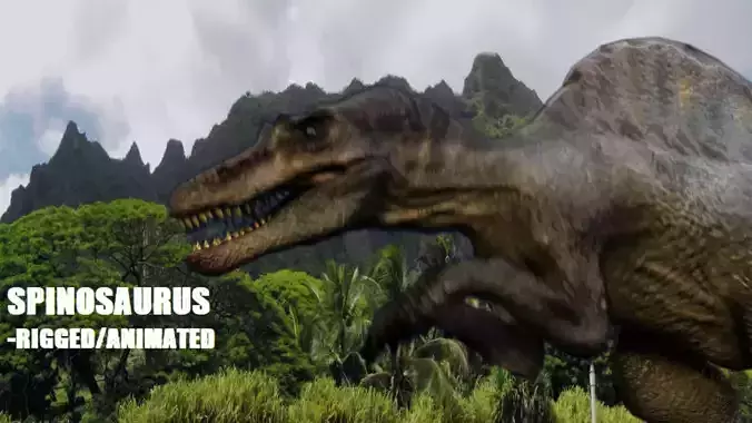 Spinosaurus Rigged  Low-poly 3D model