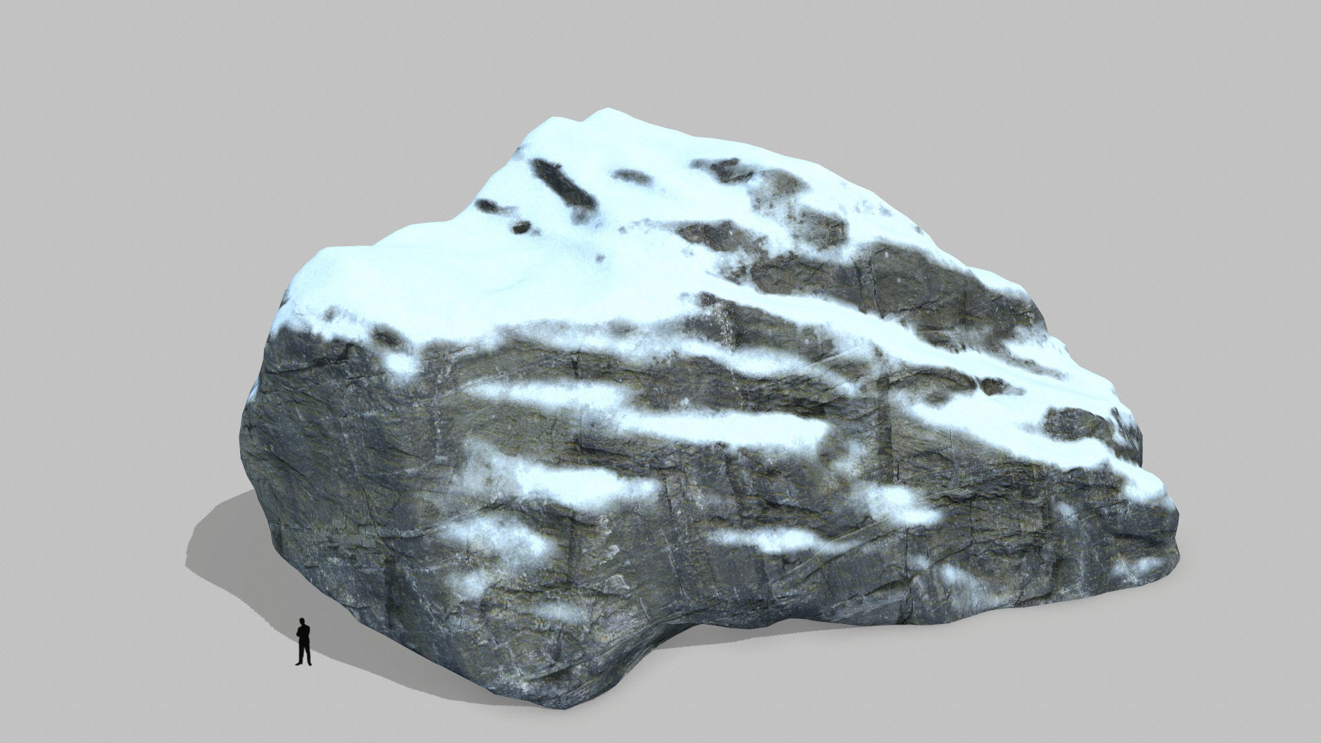 snow cliff rocks Low-poly 3D model_12