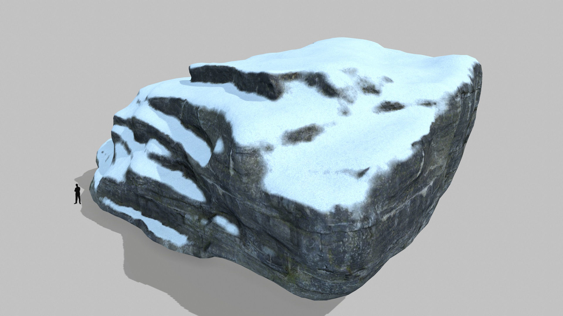 snow cliff rocks Low-poly 3D model_11