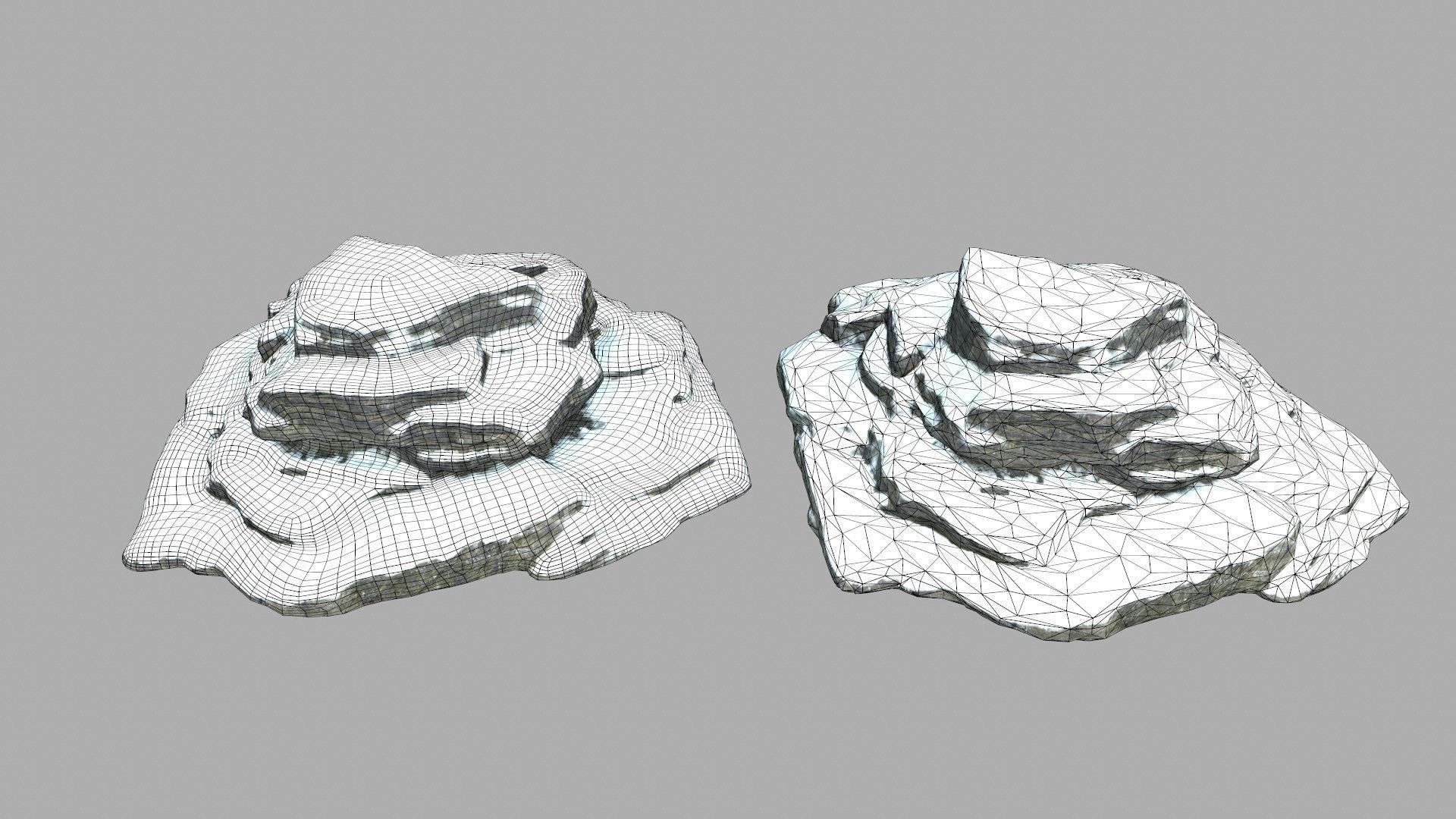 snow cliff rocks Low-poly 3D model_21