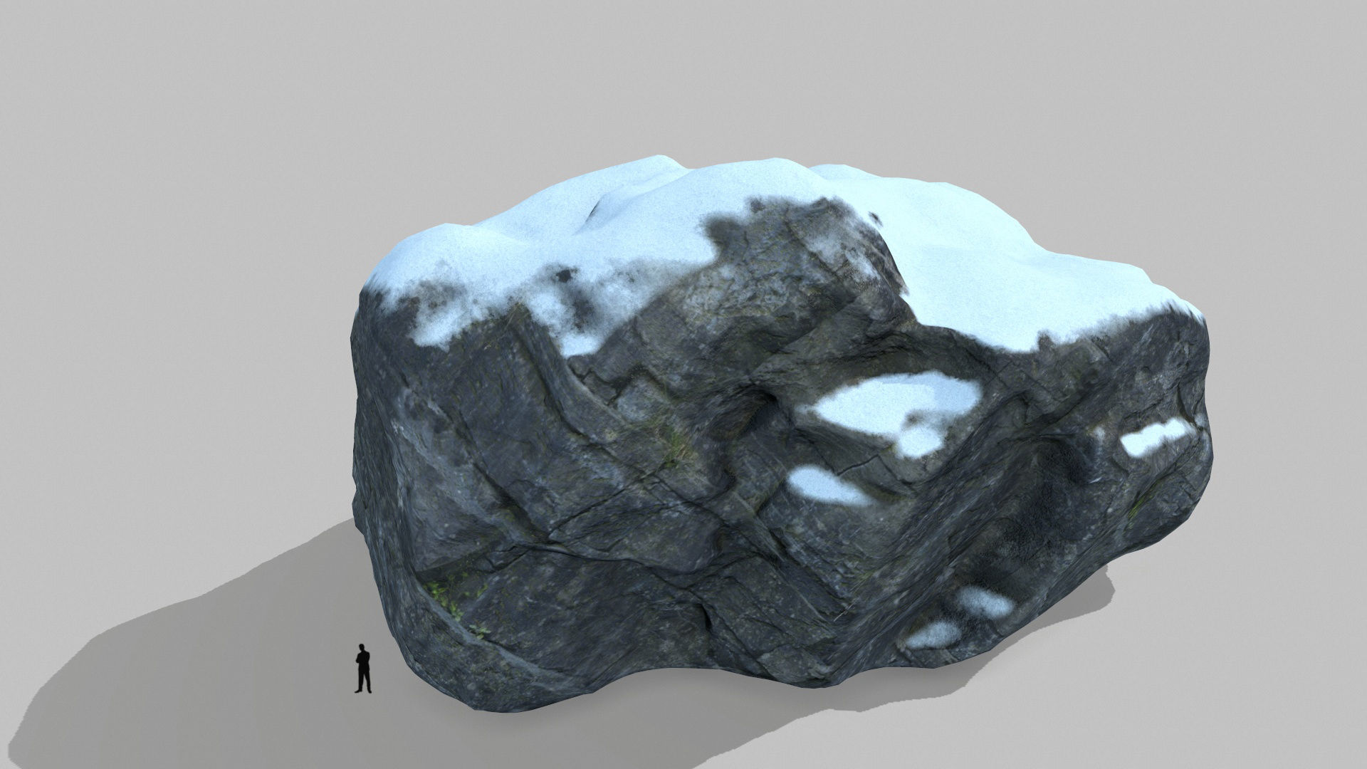 snow cliff rocks Low-poly 3D model_9
