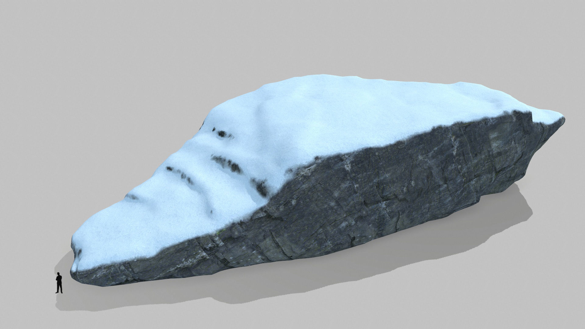 snow cliff rocks Low-poly 3D model_7