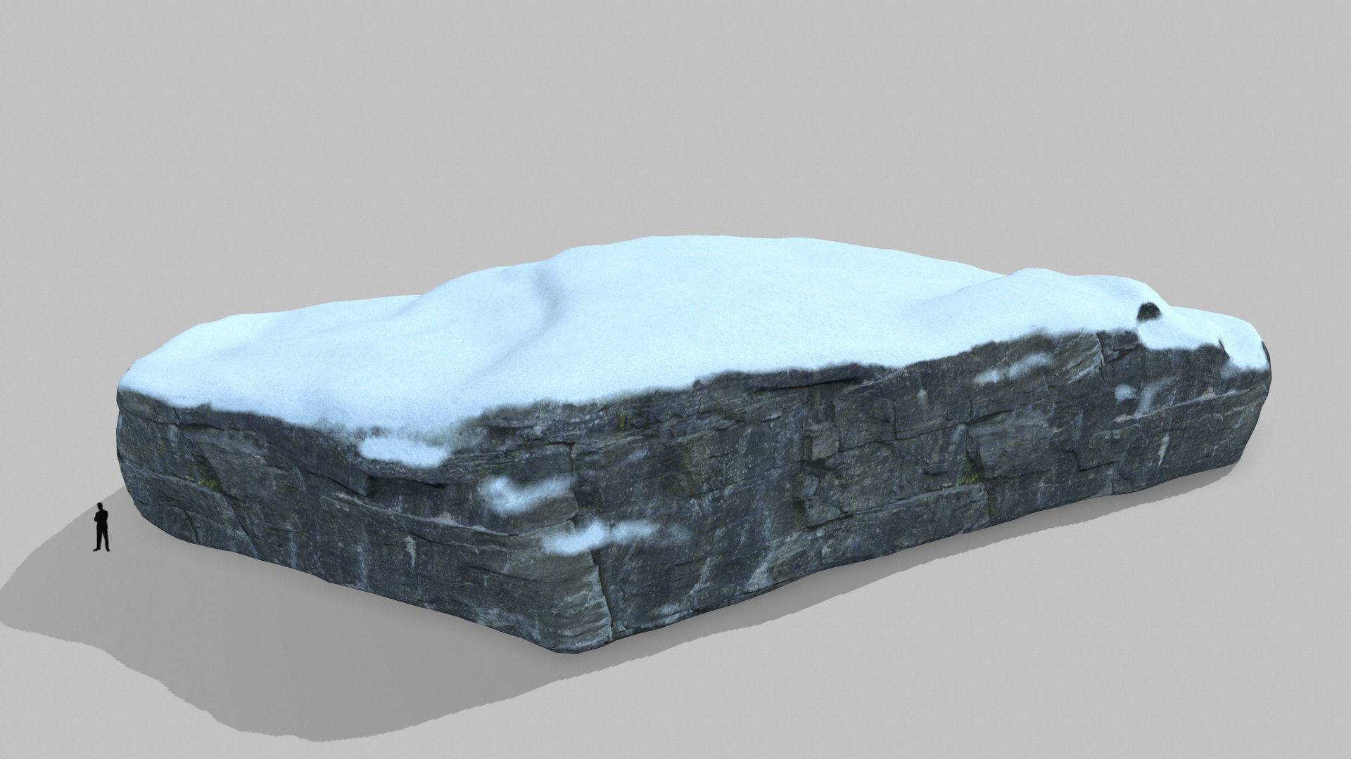 snow cliff rocks Low-poly 3D model_8