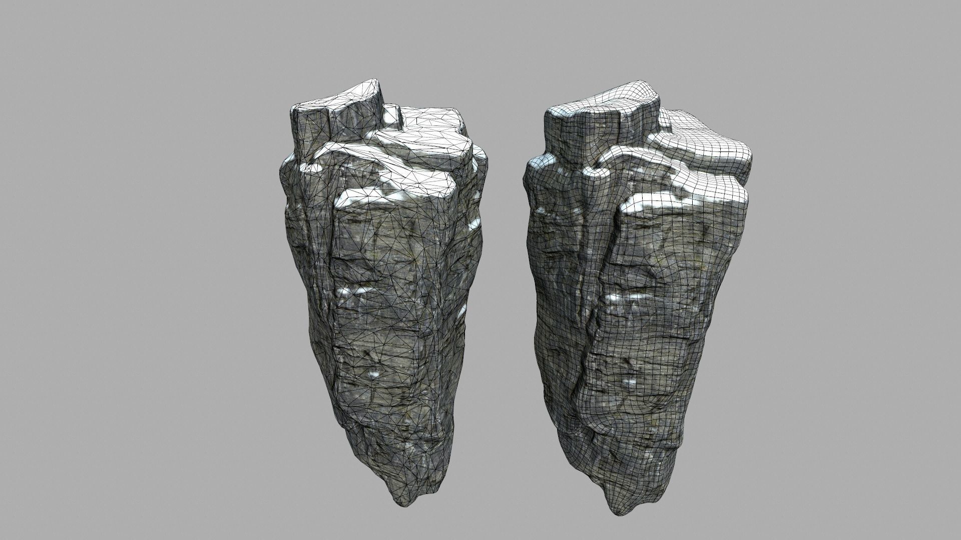 snow cliff rocks Low-poly 3D model_16