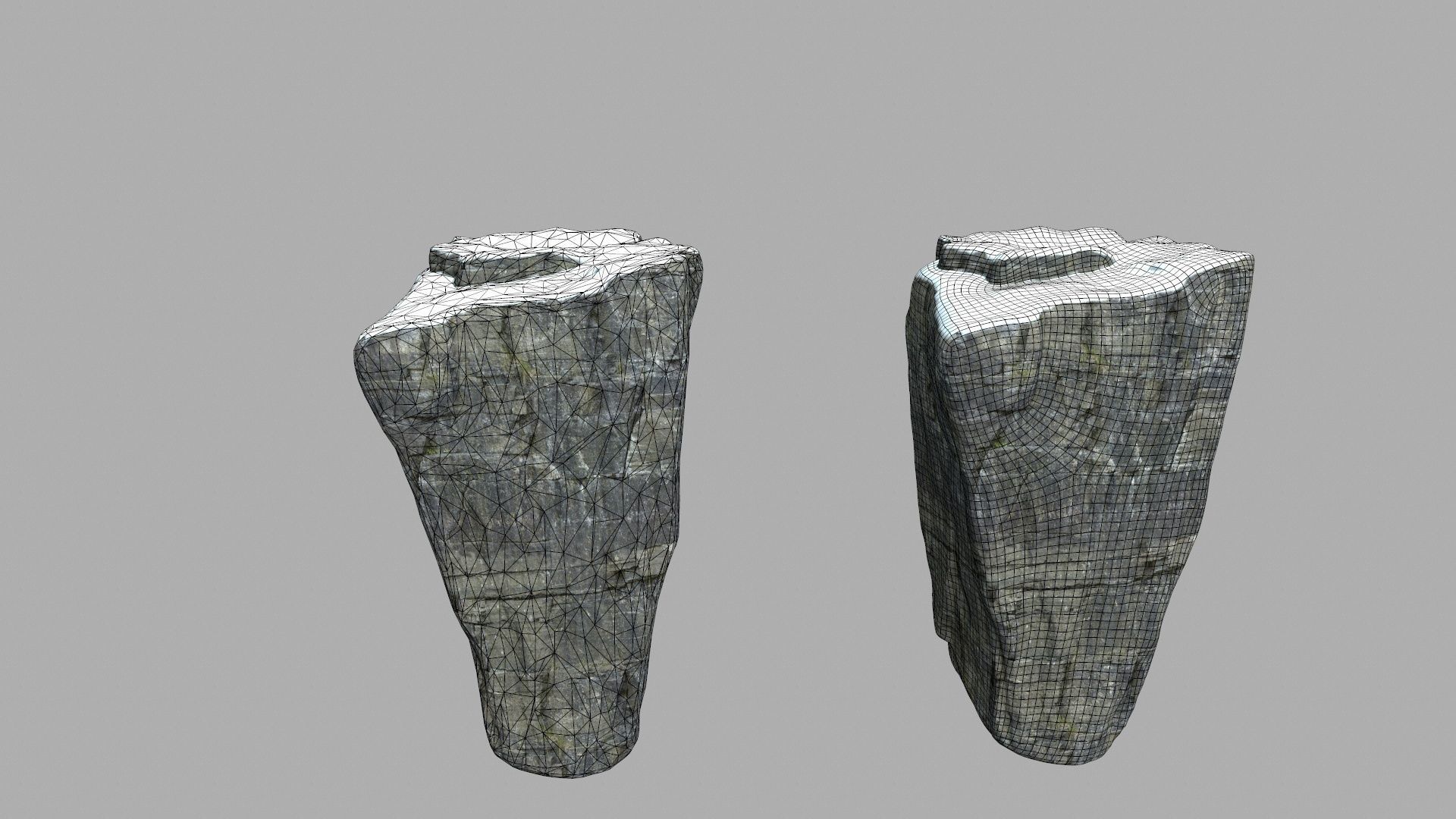 snow cliff rocks Low-poly 3D model_22