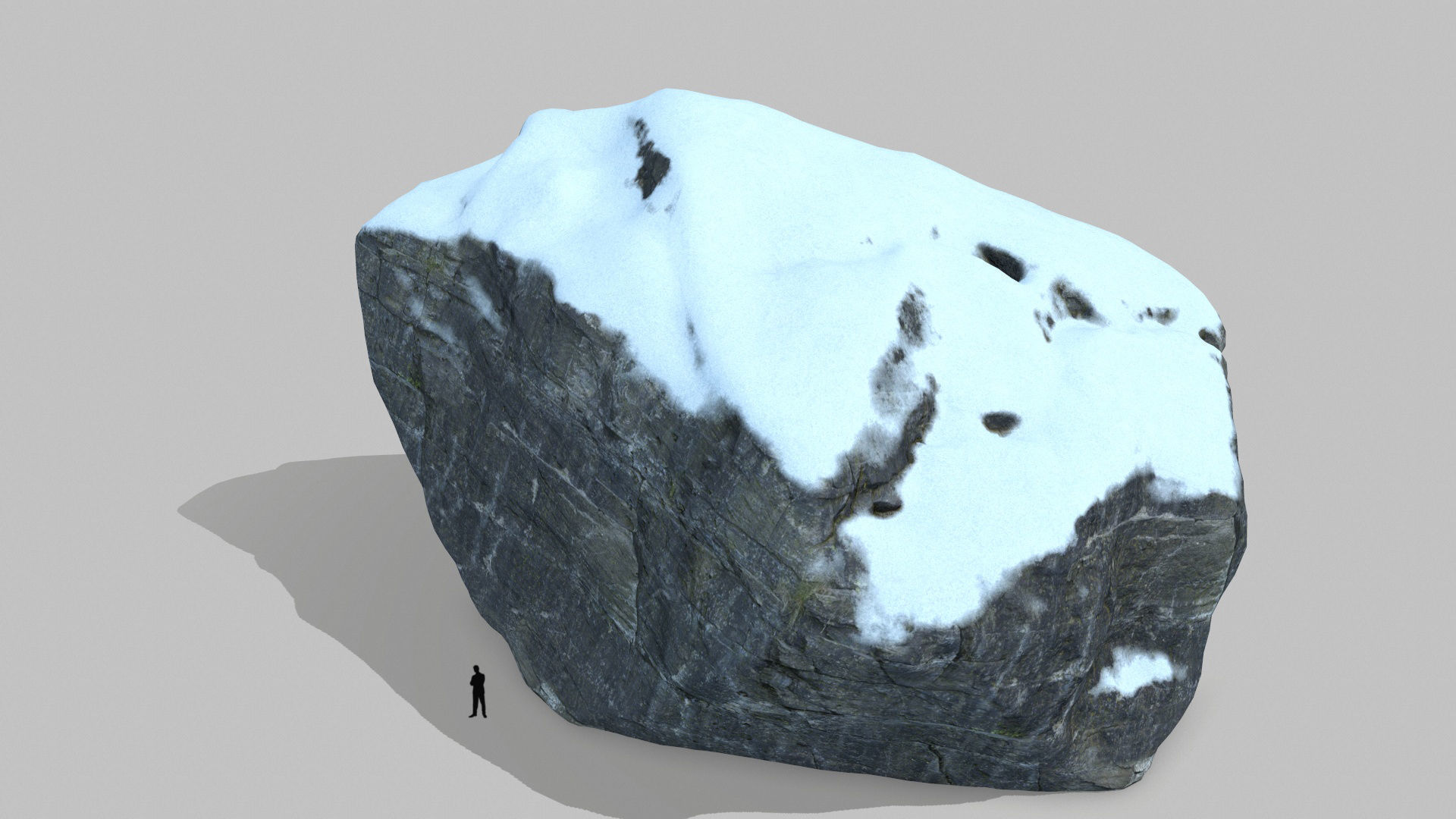 snow cliff rocks Low-poly 3D model_14