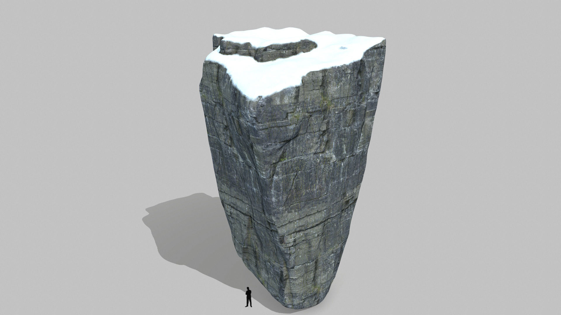 snow cliff rocks Low-poly 3D model_3